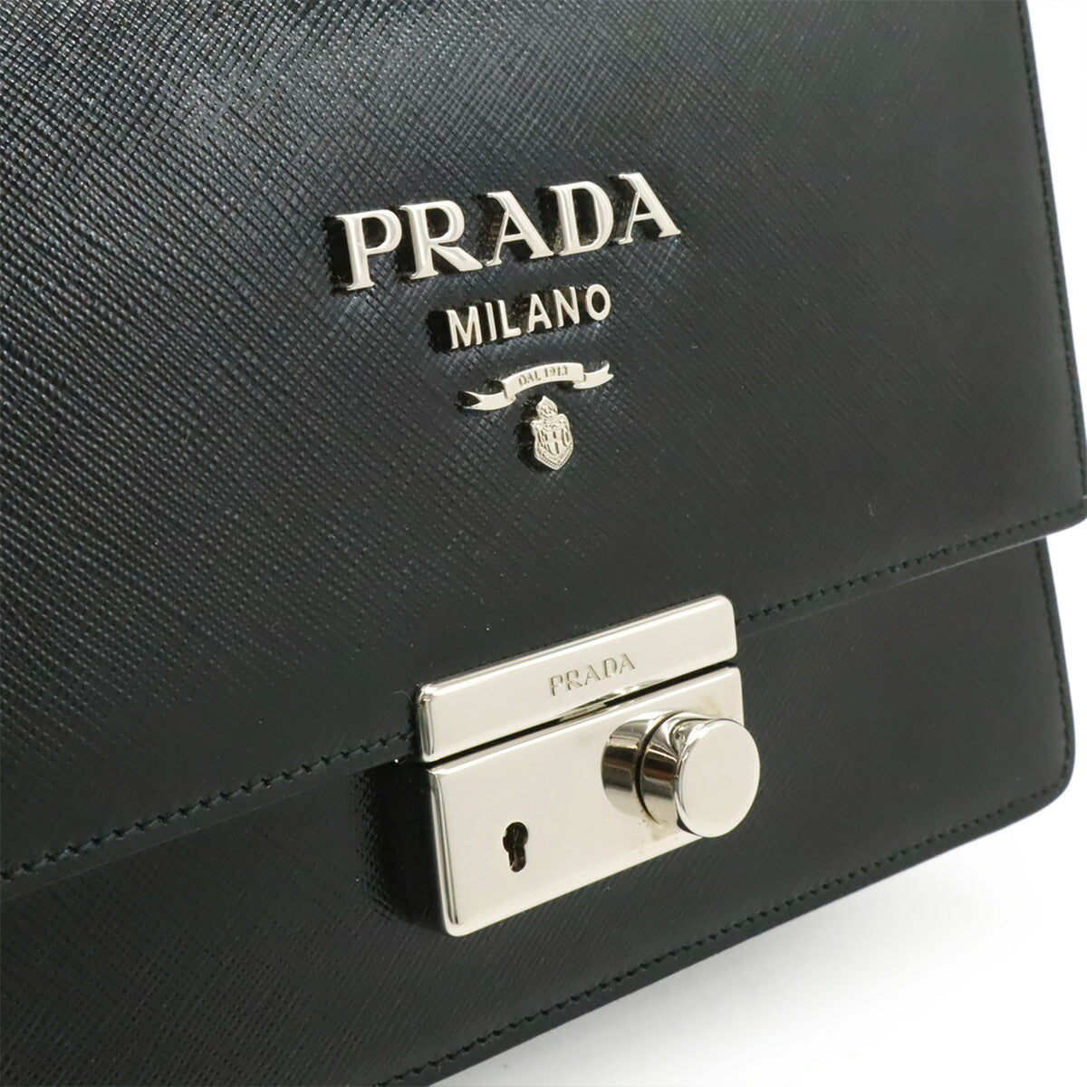 Prada Black Nero Leather Clutch Bag Shoulder Bag (Pre-Owned)