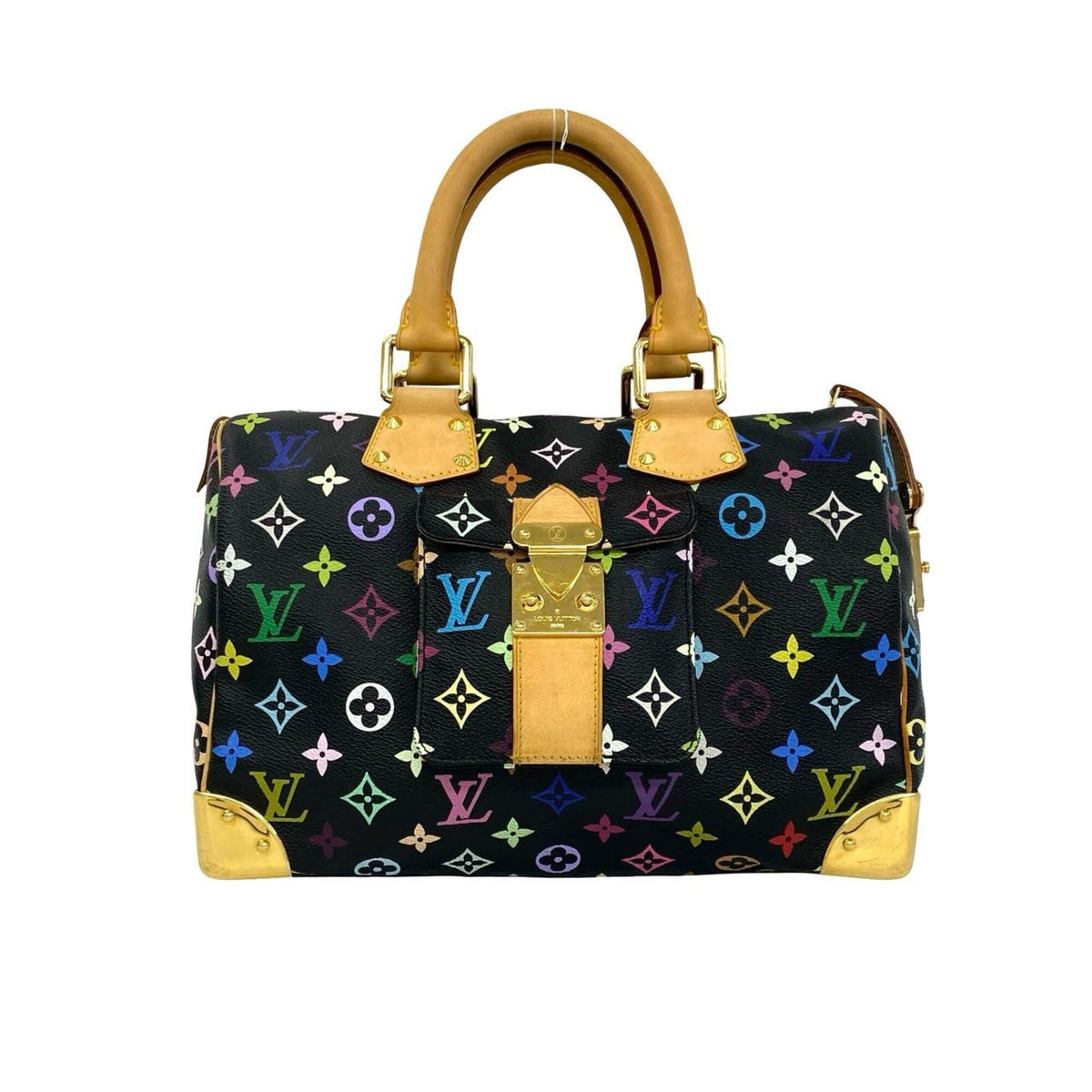 Louis Vuitton Black Leather Pvc Boston Bag Handbag (Pre-Owned)