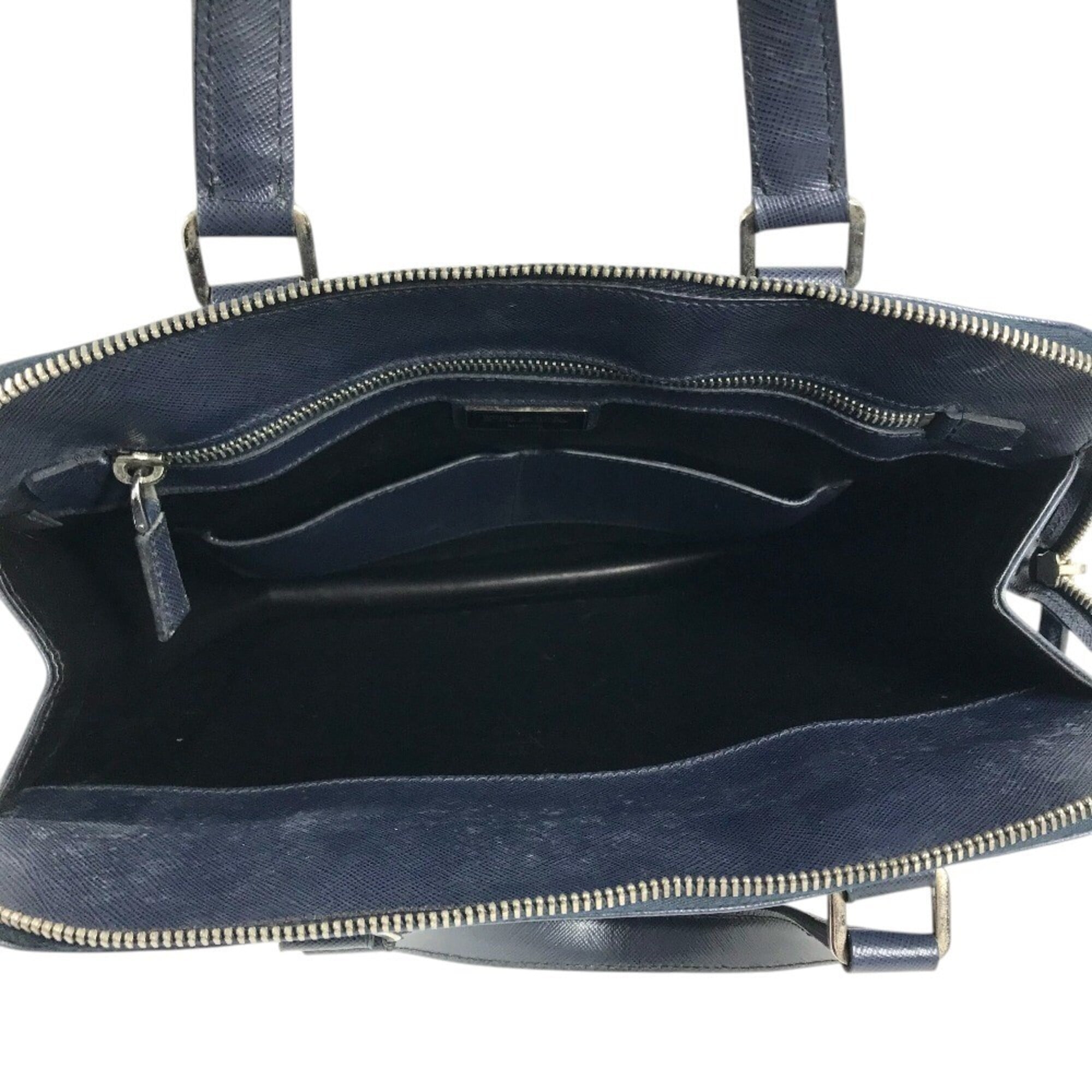 Prada Blue Leather Briefcase (Pre-Owned)