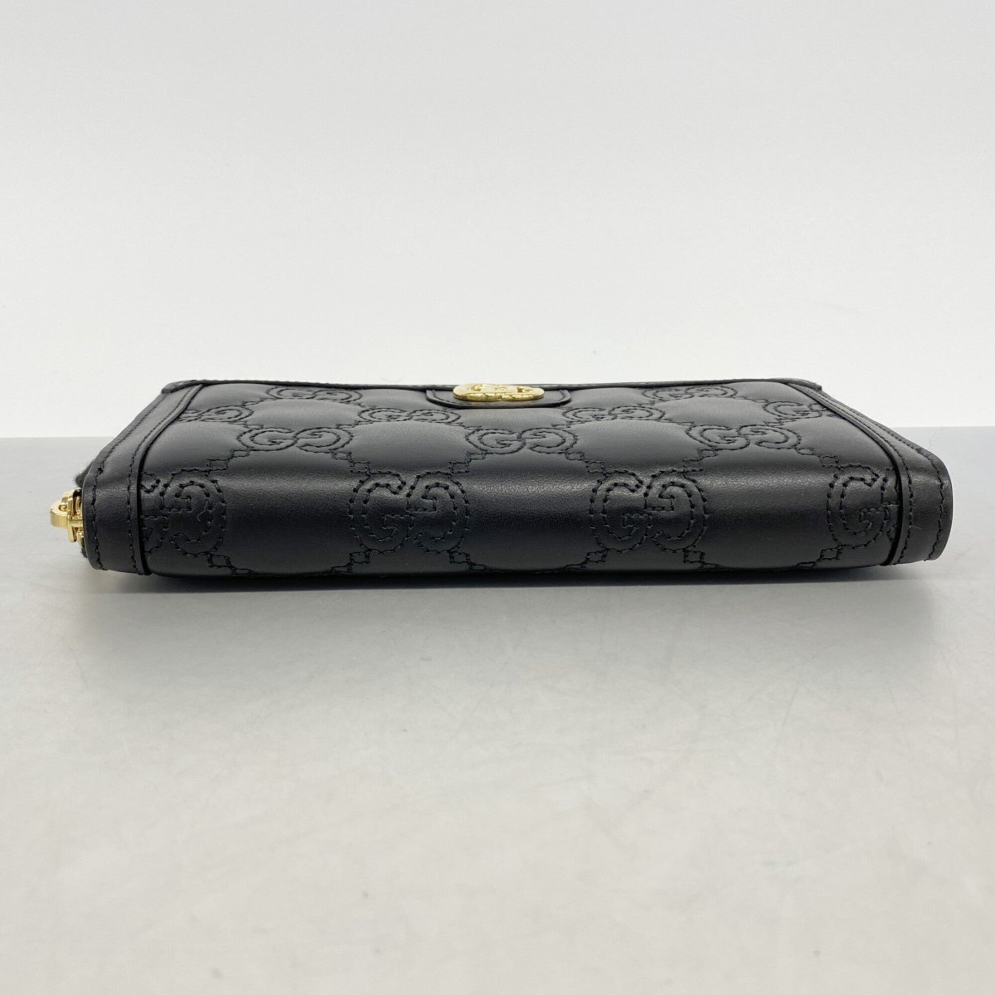 Gucci Black Leather Long Wallet (Bi-Fold) (Pre-Owned)