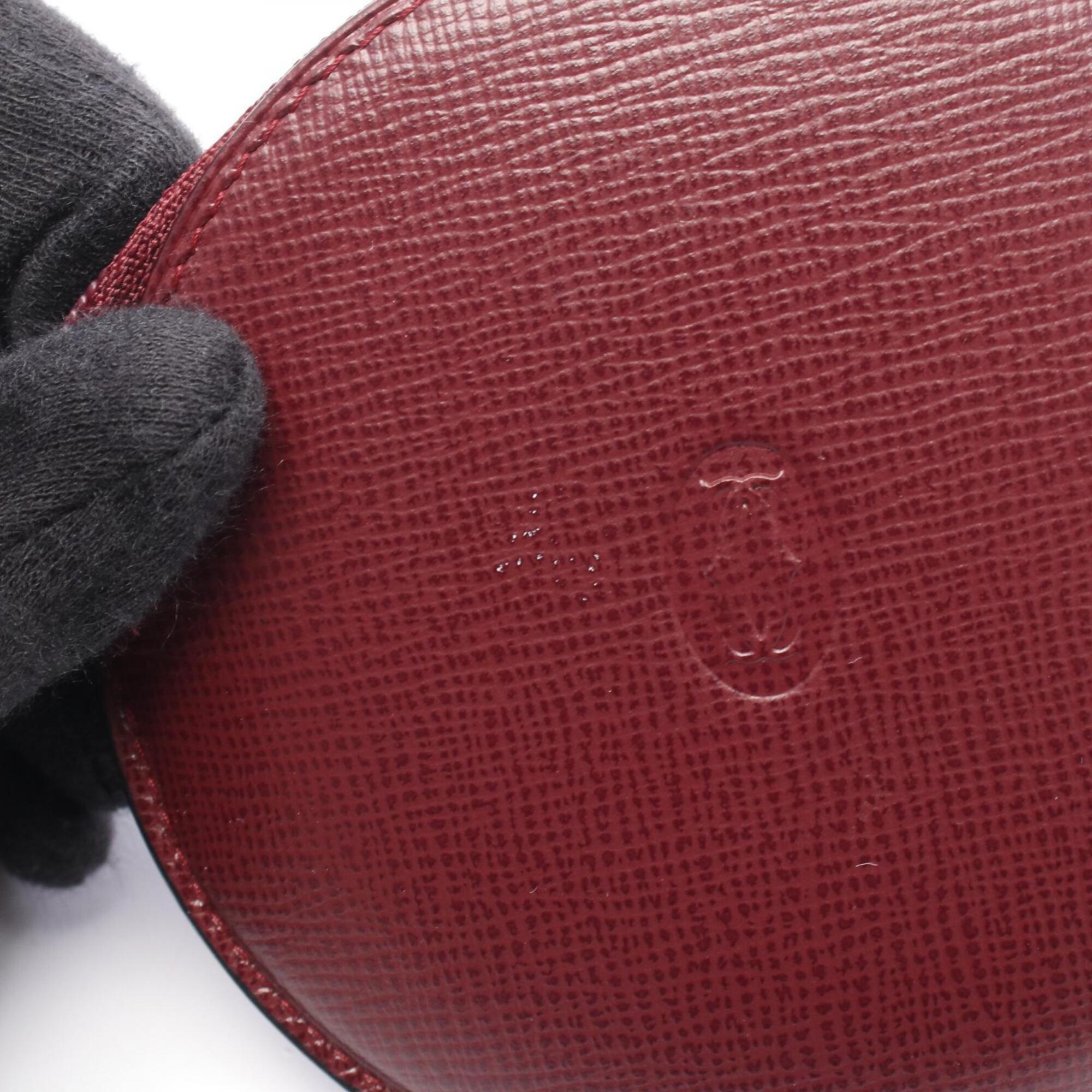 Cartier Bordeaux Leather Coin Purse/Coin Case (Pre-Owned)