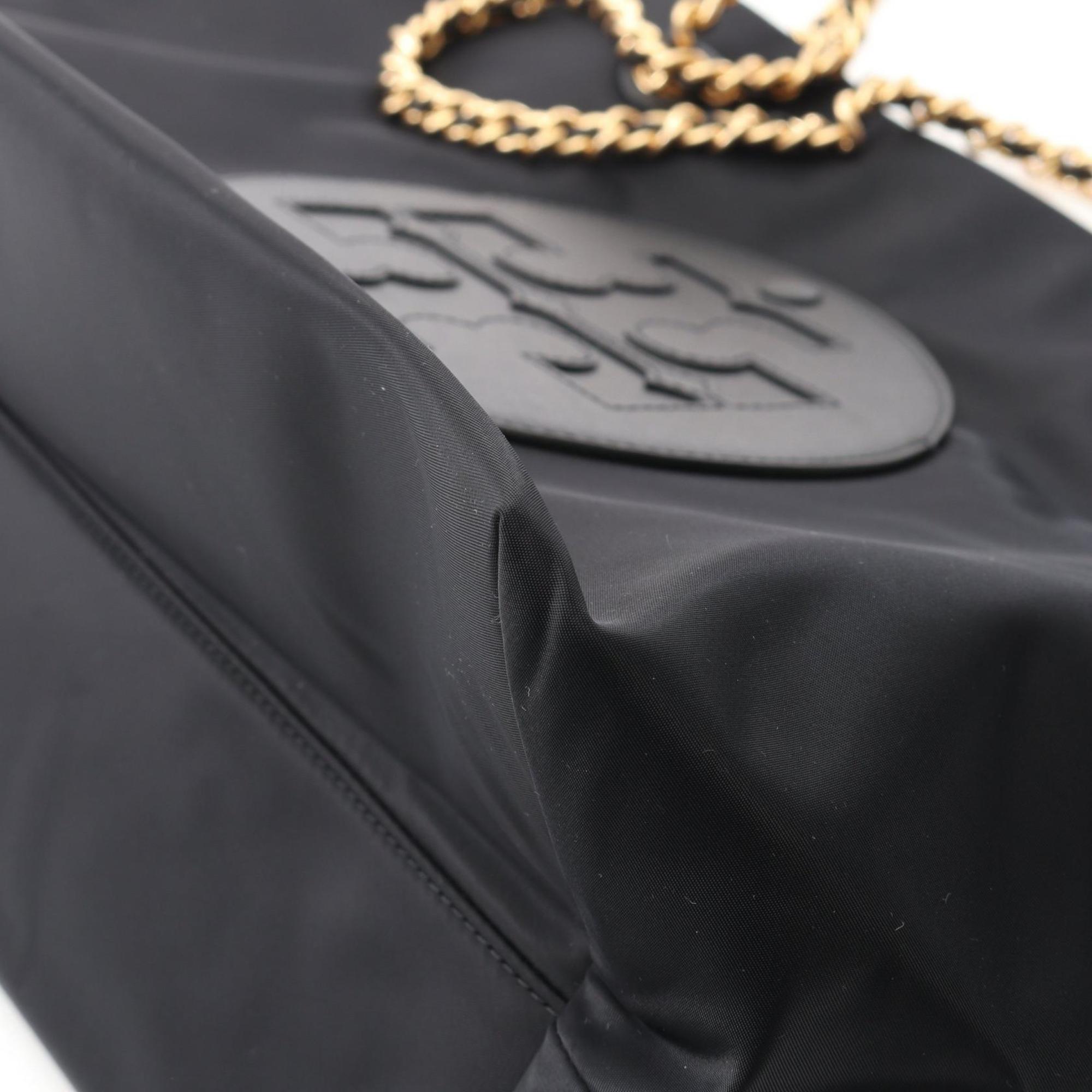 Tory Burch Black Leather Nylon Tote Bag (Pre-Owned)