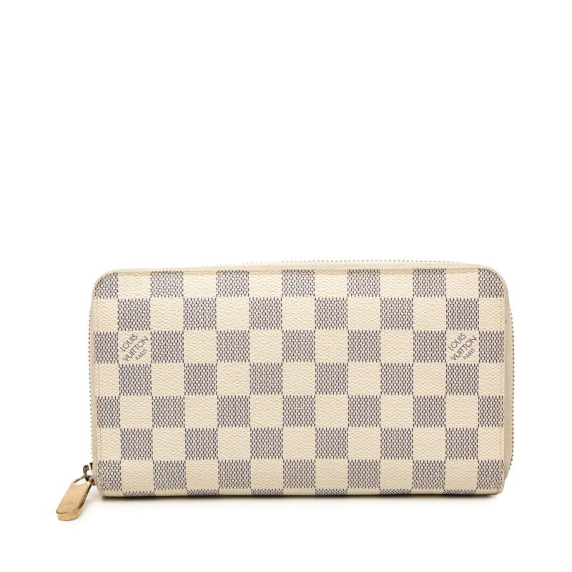 Louis Vuitton Damier Azur White Pvc Leather Long Wallet (Bi-Fold) (Pre-Owned)