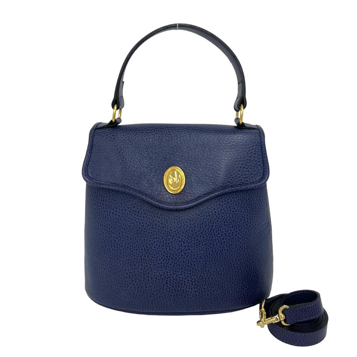 Christian Dior Navy Leather Handbag Shoulder Bag (Pre-Owned)