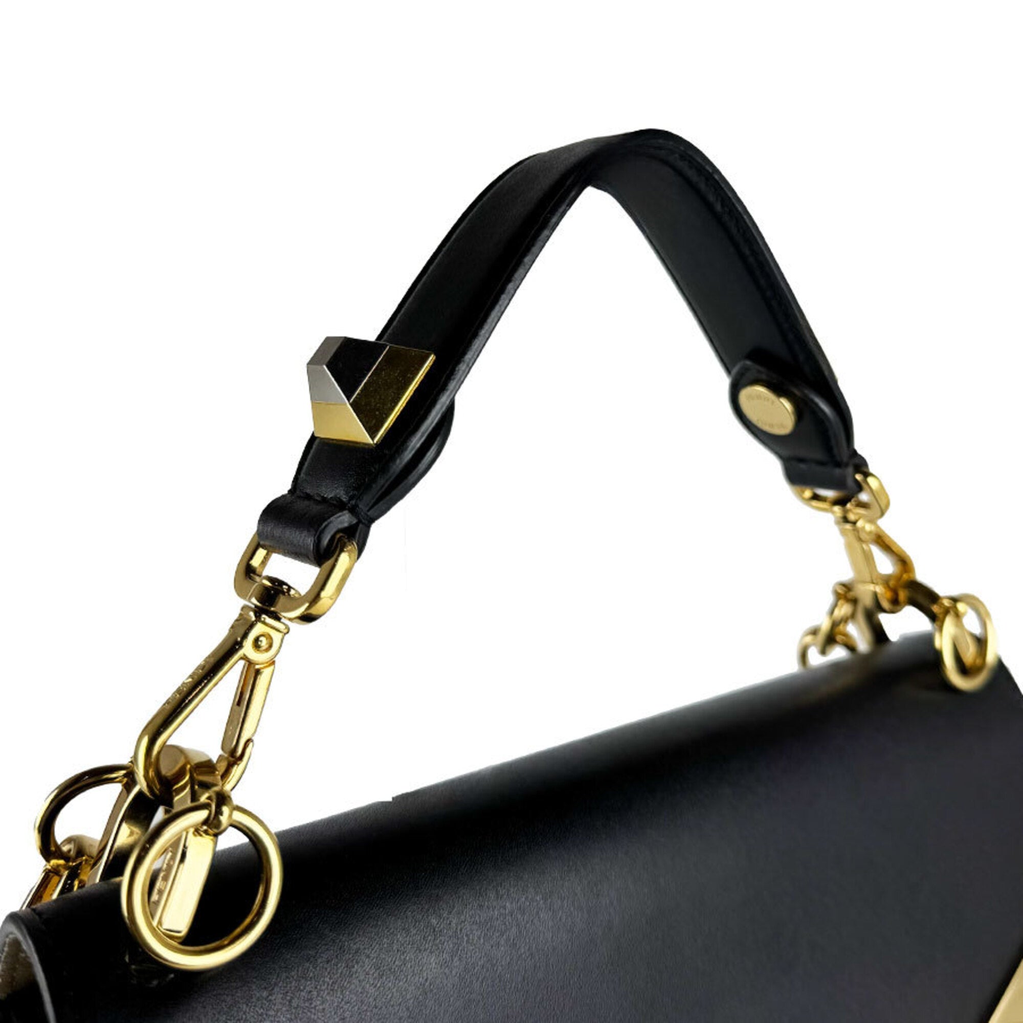 Fendi Black Leather Handbag Shoulder Bag (Pre-Owned)