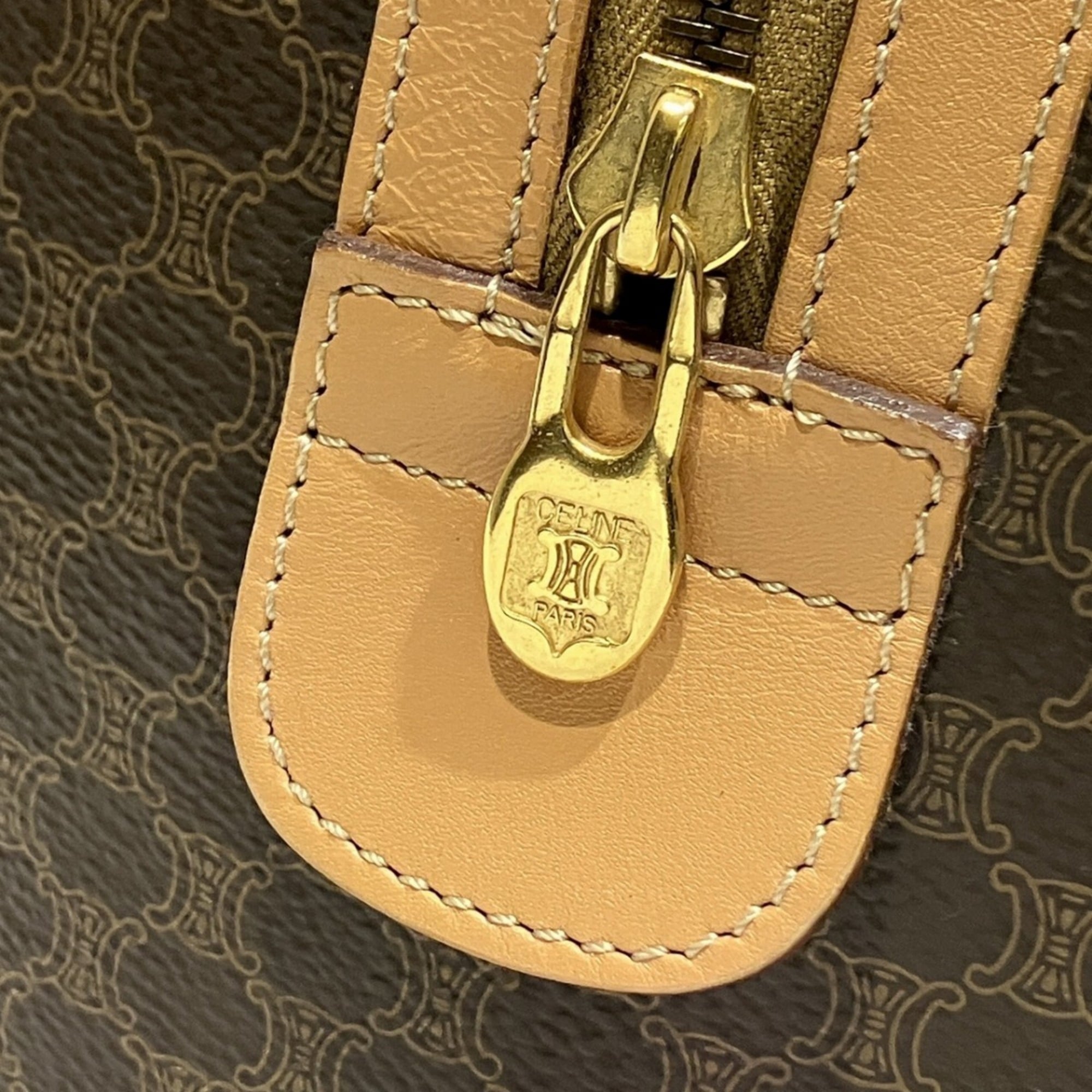 Celine Brown Pvc Leather Boston Bag (Pre-Owned)