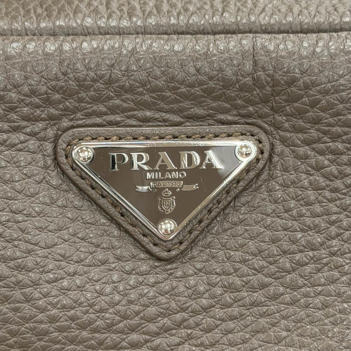 Prada Grayish Leather Shoulder Bag (Pre-Owned)