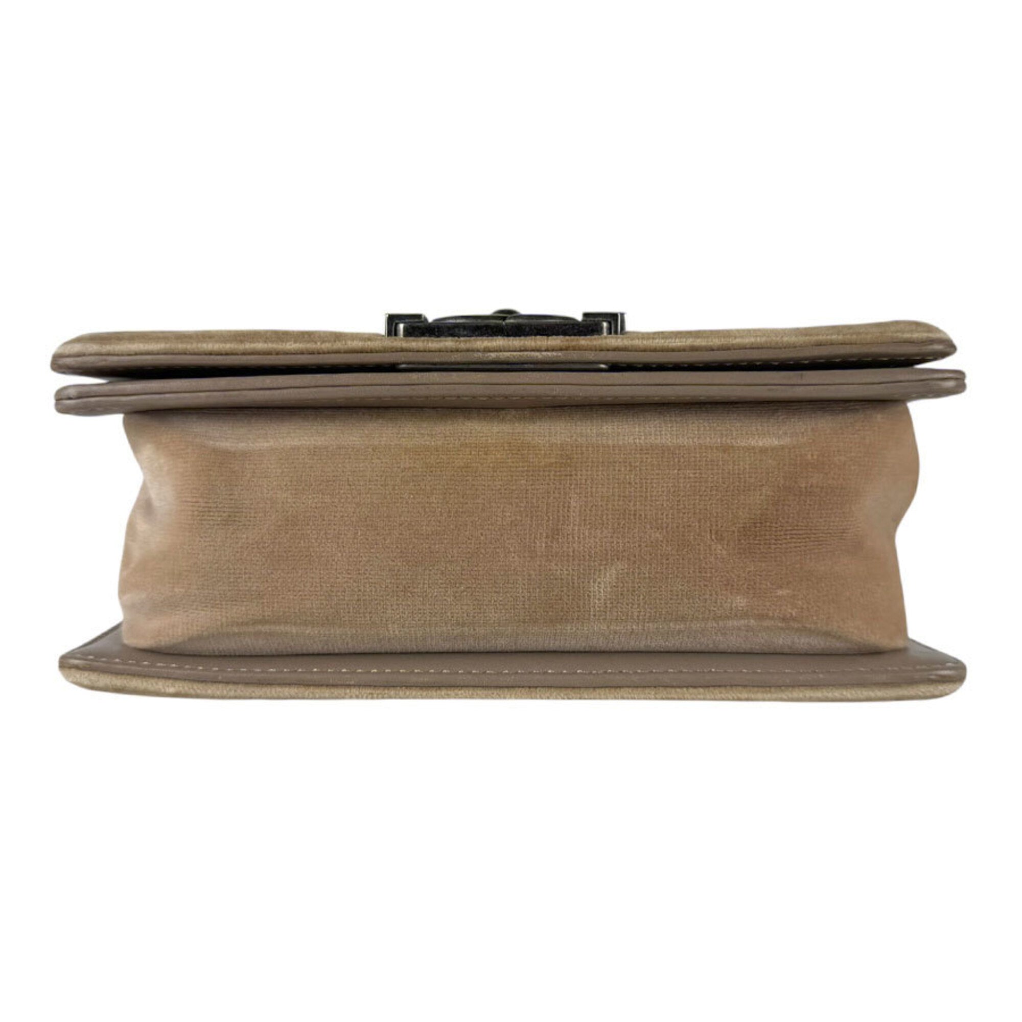 Chanel Light Brown Velvet Shoulder Bag (Pre-Owned)