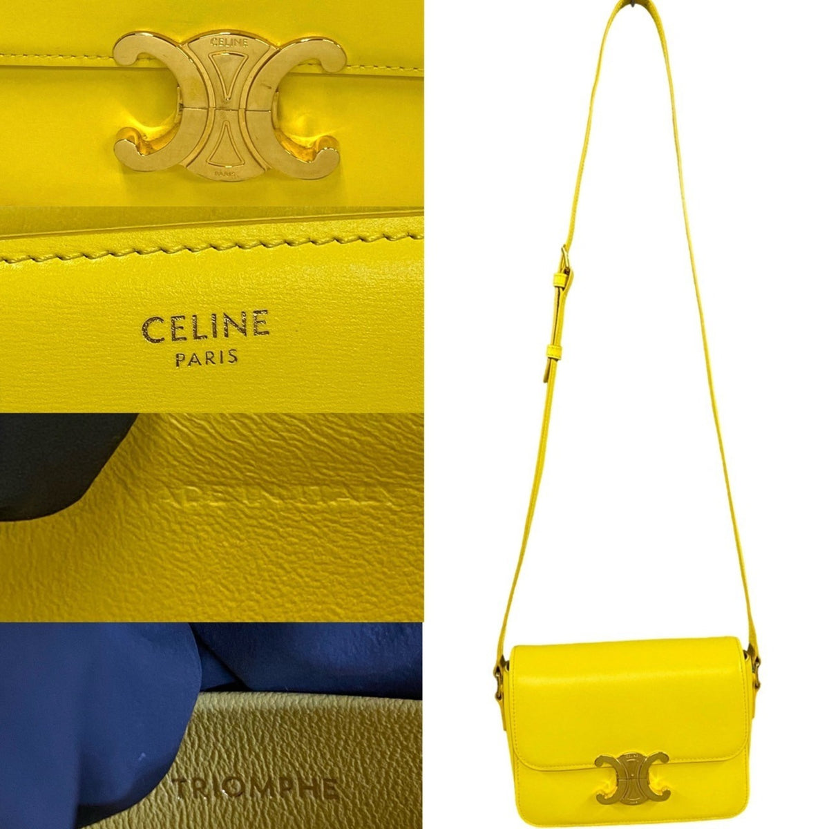 Celine Yellow Leather Pochette Shoulder Bag (Pre-Owned)