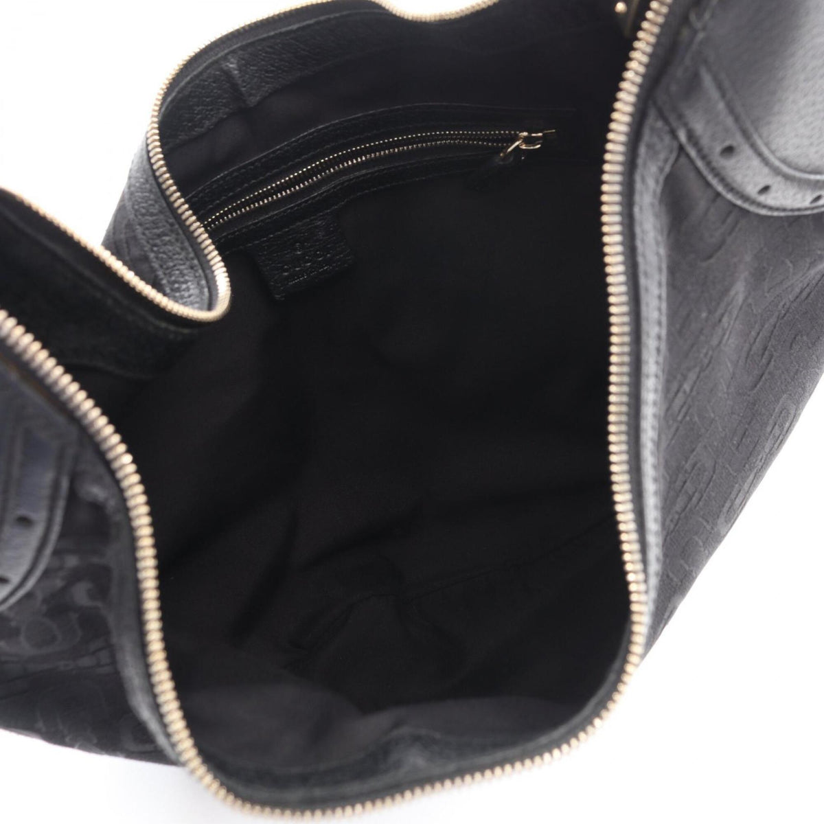 Gucci Black Canvas Leather Handbag Shoulder Bag (Pre-Owned)