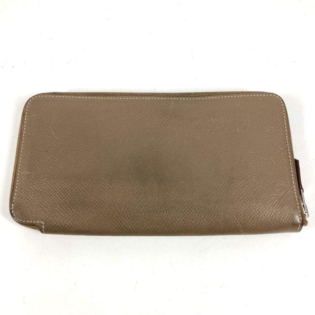 Hermes Silk'in Gray Epsom Leather Long Wallet (Bi-Fold) (Pre-Owned)