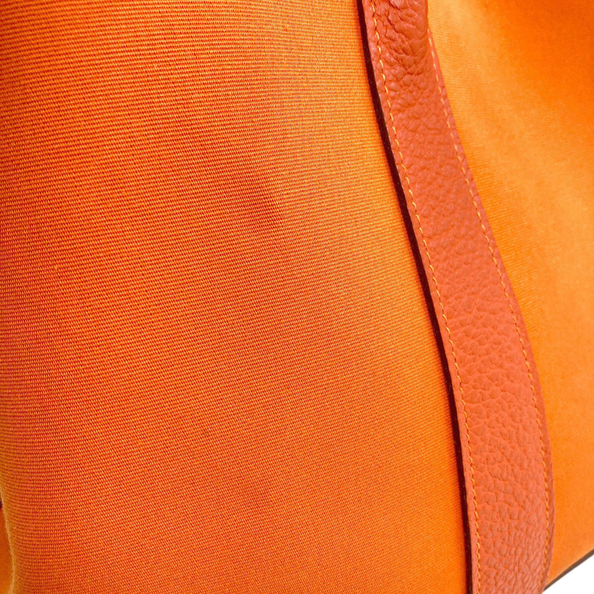 Hermes Orange Toile Officier Tote Bag (Pre-Owned)