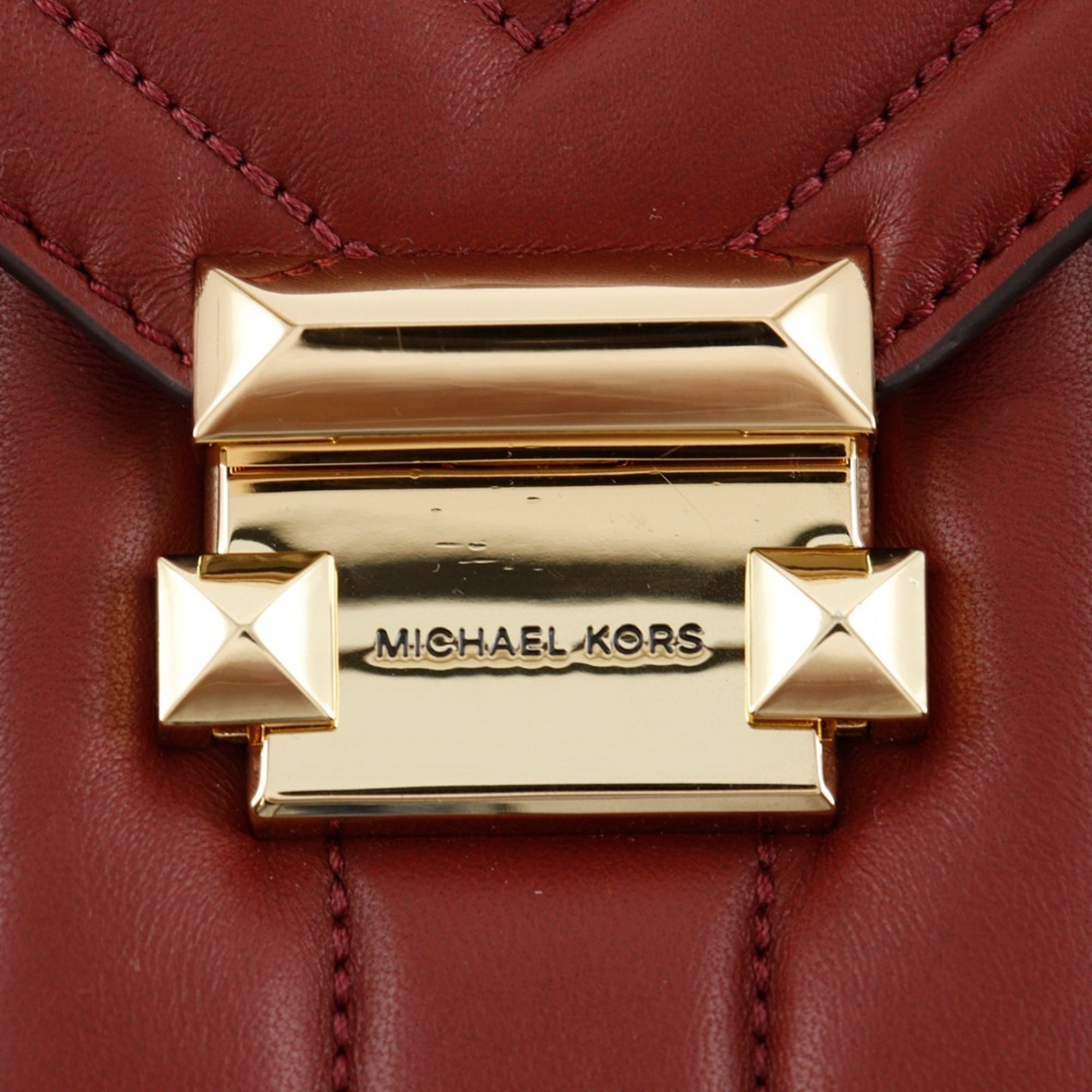 Michael Kors Red Color Leather Shoulder Bag (Pre-Owned)
