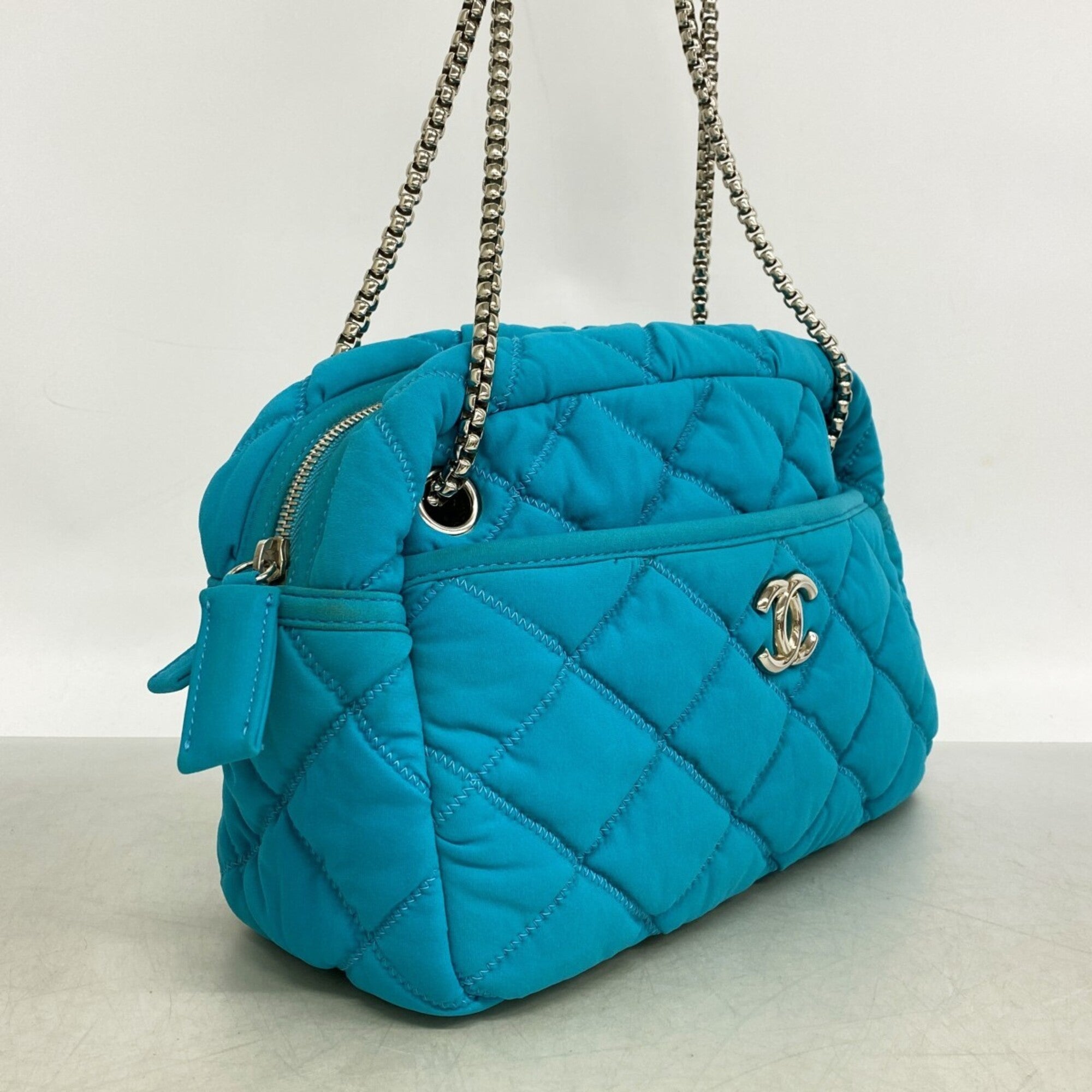 Chanel Light Blue Nylon Shoulder Bag (Pre-Owned)