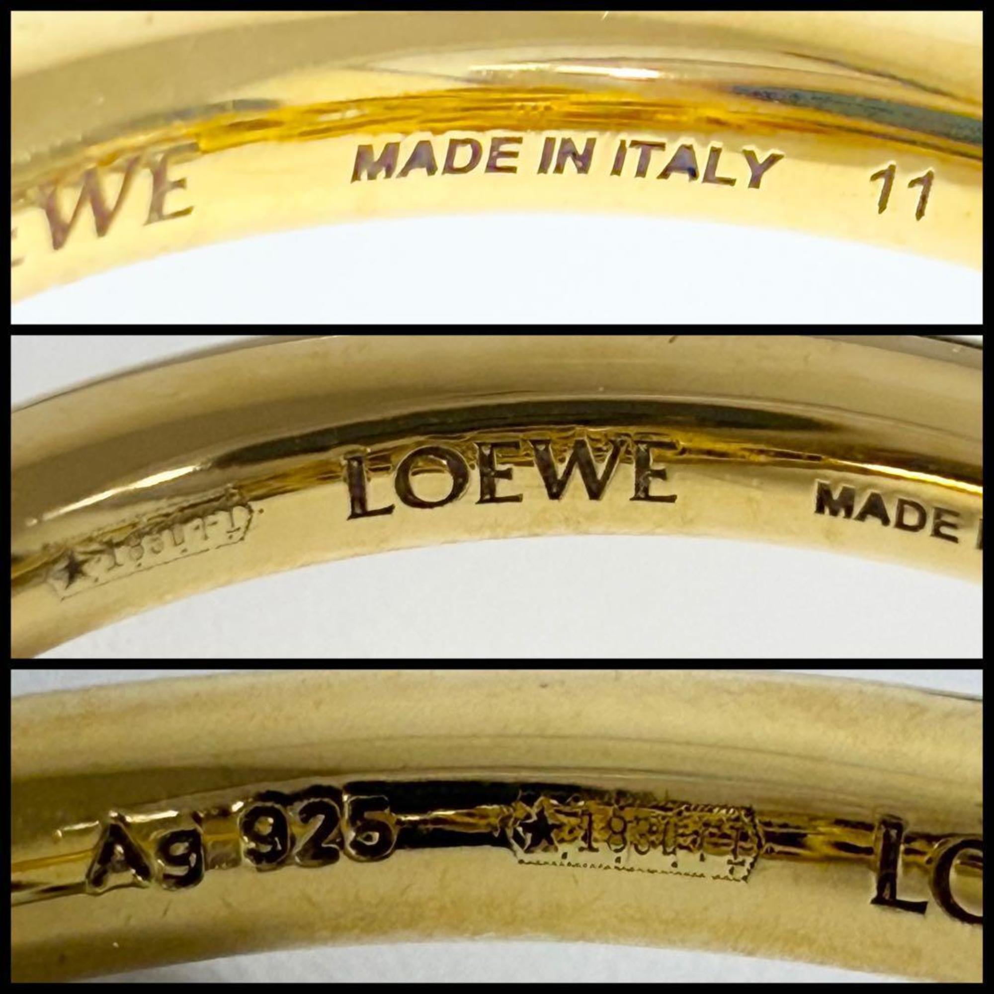 Loewe Gold Plating Silver 925 Band Ring (Pre-Owned)