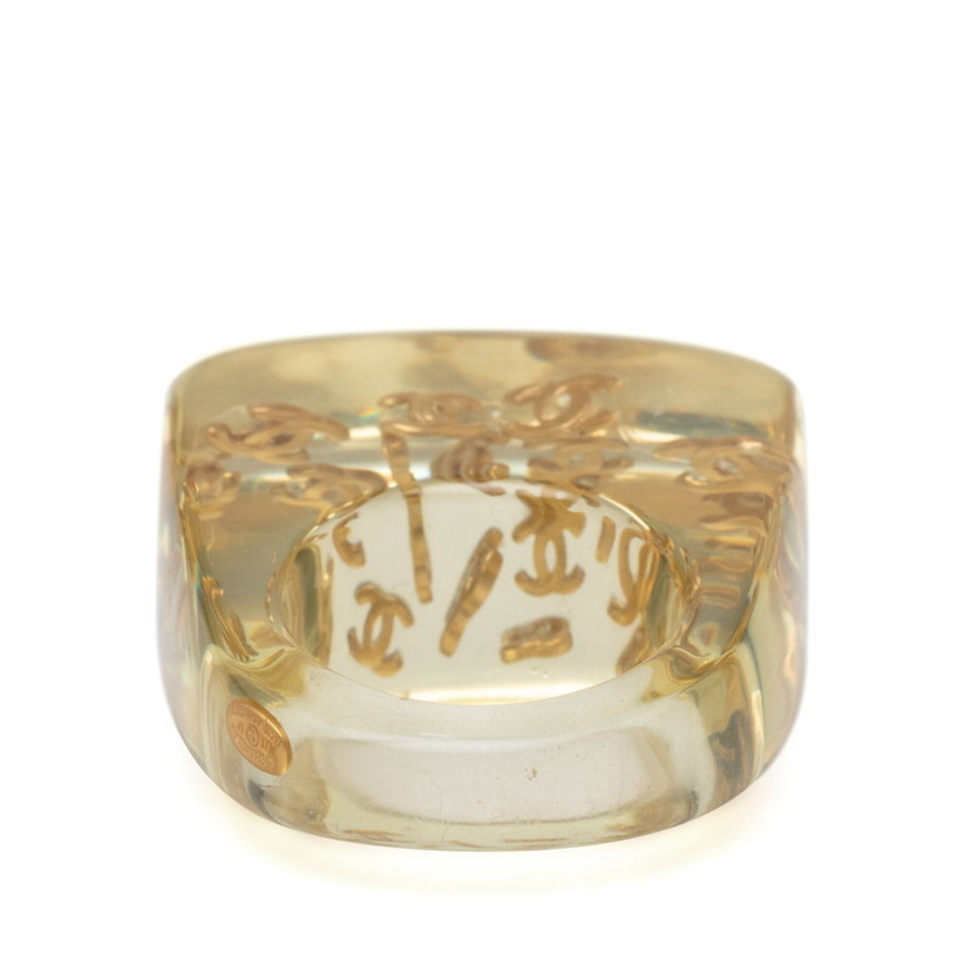 Chanel Gold Clear Plastic Band Ring (Pre-Owned)
