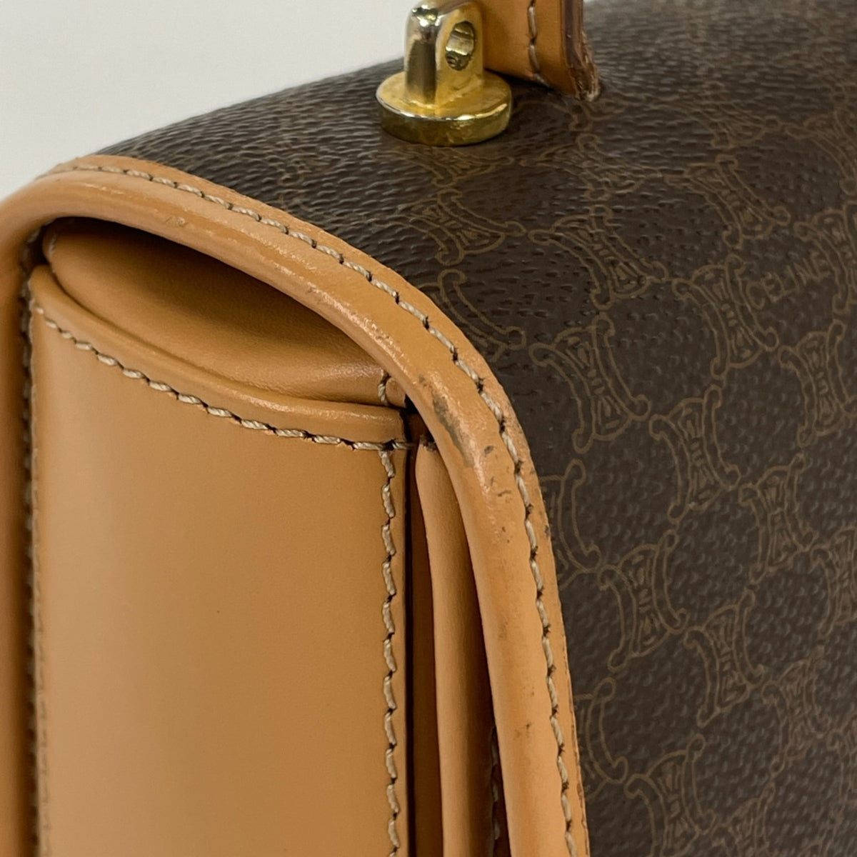 Celine Brown Coated Canvas Leather Handbag (Pre-Owned)
