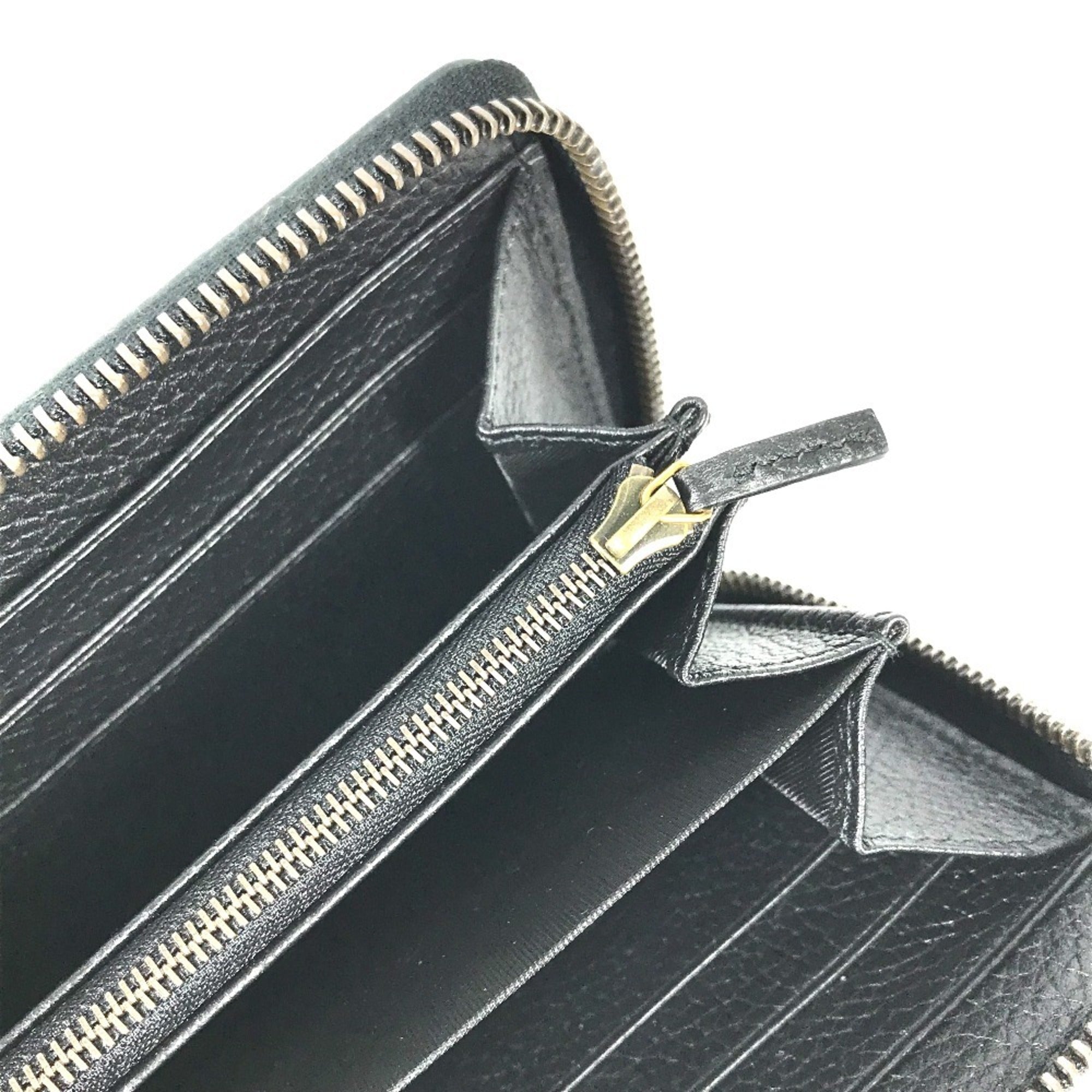 Gucci Navy Leather Long Wallet (Bi-Fold) (Pre-Owned)