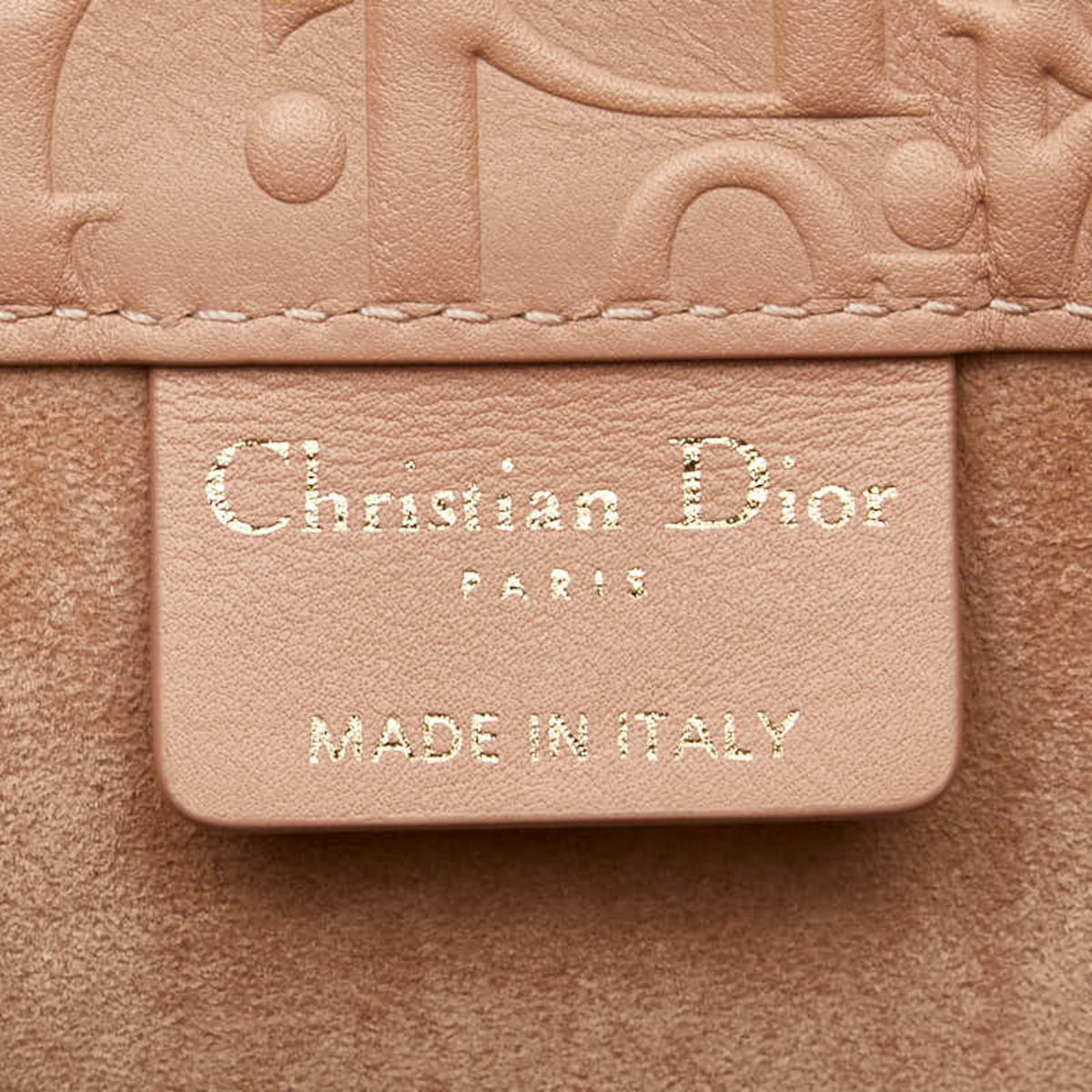 Christian Dior Pink Beige Leather Handbag Tote Bag (Pre-Owned)