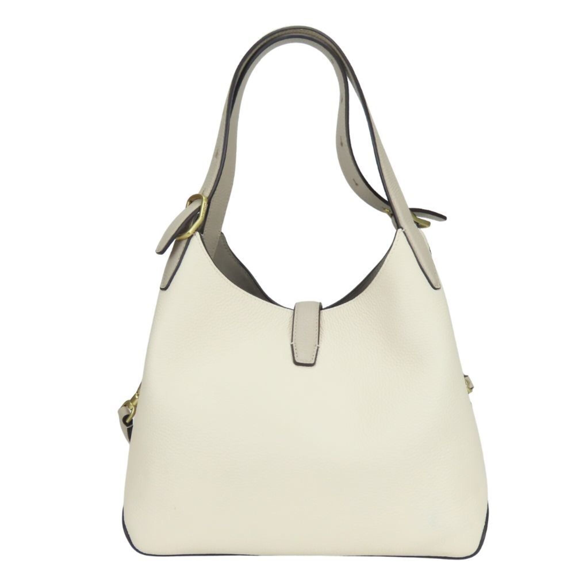 Kate Spade Grayish Ivory Leather Handbag (Pre-Owned)