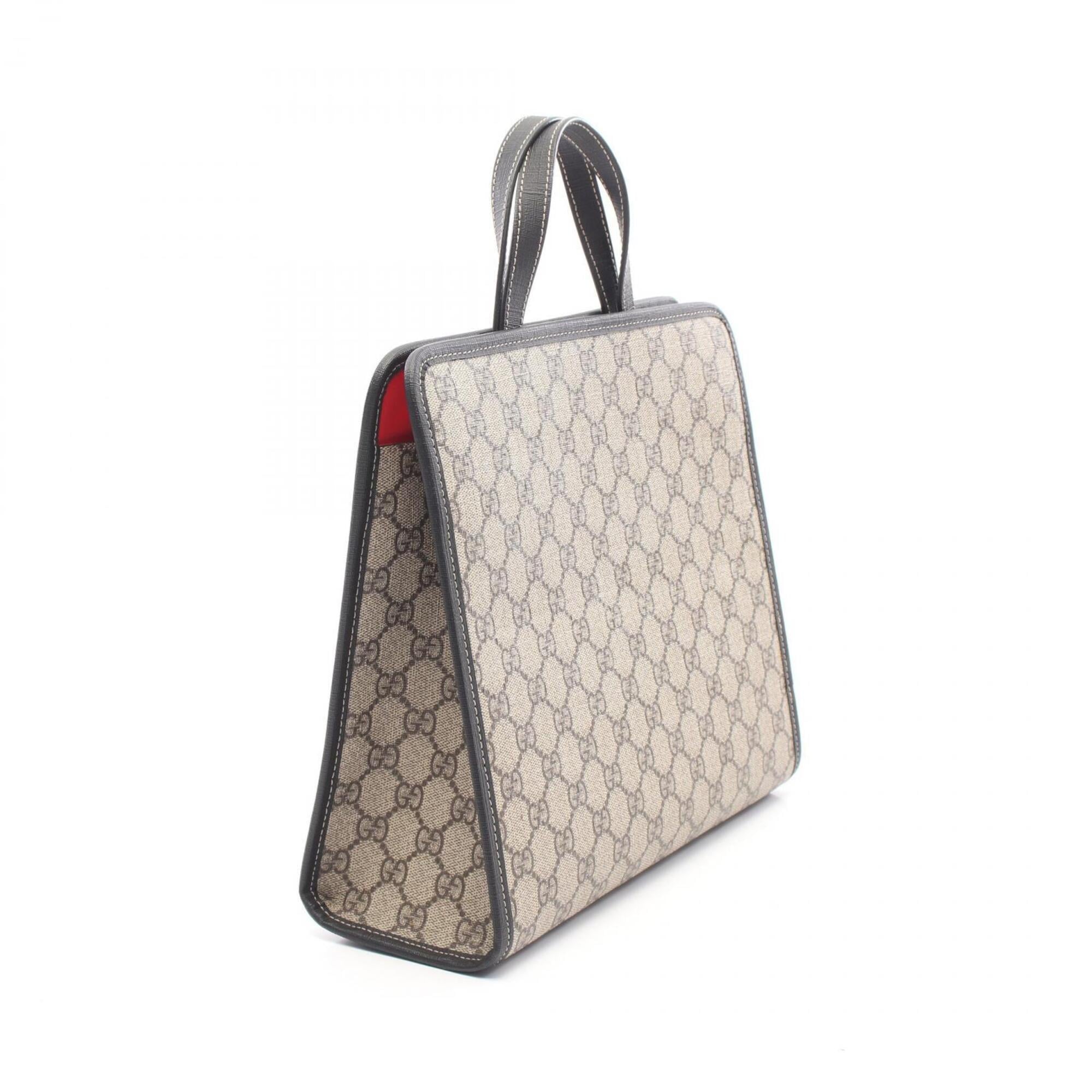 Gucci Beige Multi-Color Pvc Coated Canvas Leather Tote Bag (Pre-Owned)