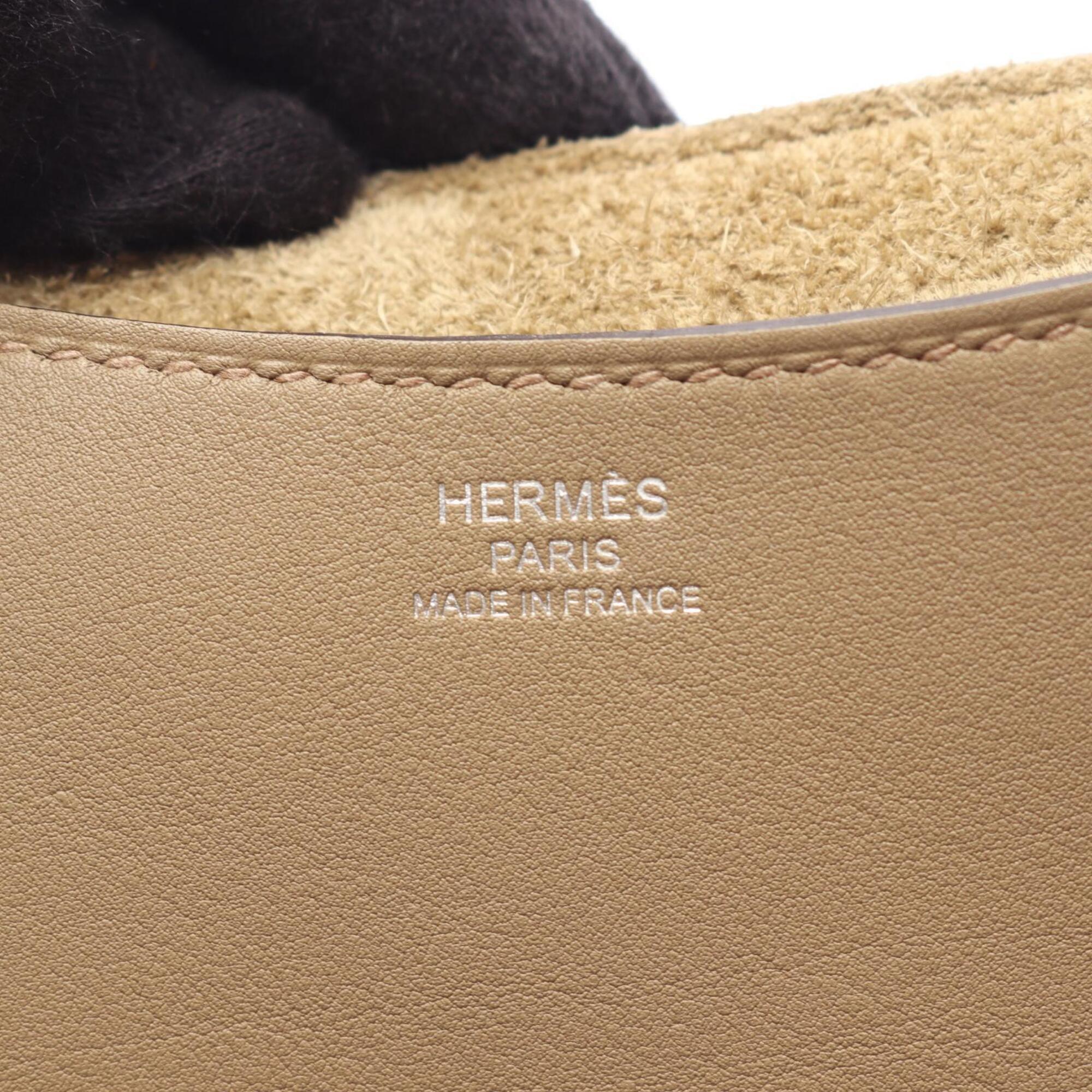 Hermes Beige Taurillon Clemence Leather Handbag (Pre-Owned)