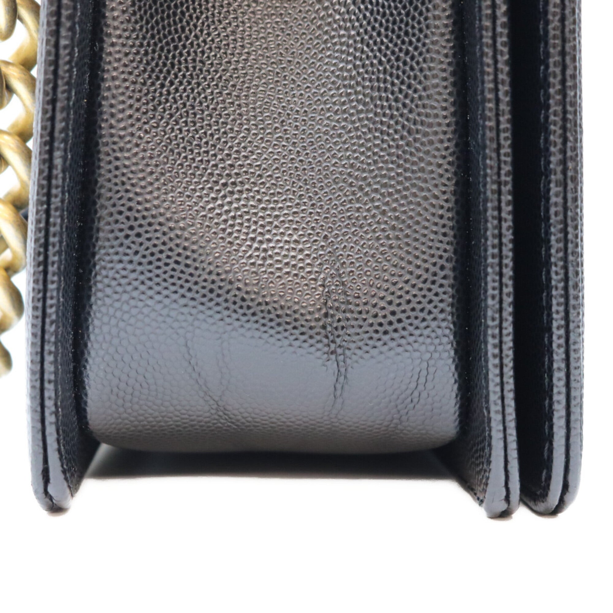 Chanel Black Grained Calfskin Shoulder Bag (Pre-Owned)