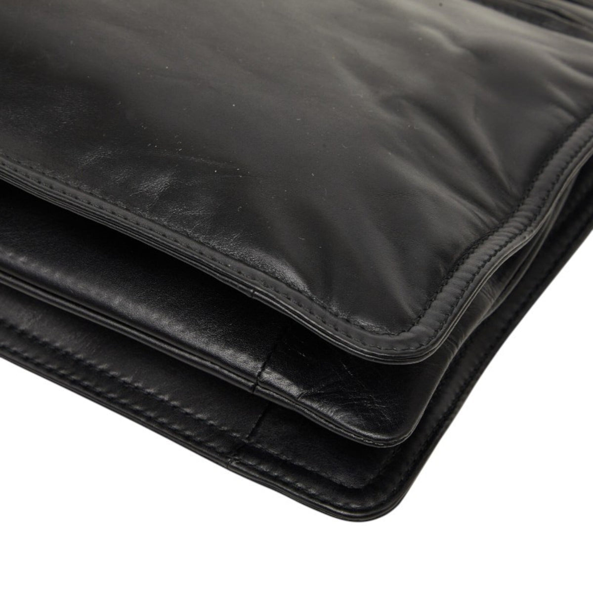 Bottega Veneta Black Leather Clutch Bag (Pre-Owned)