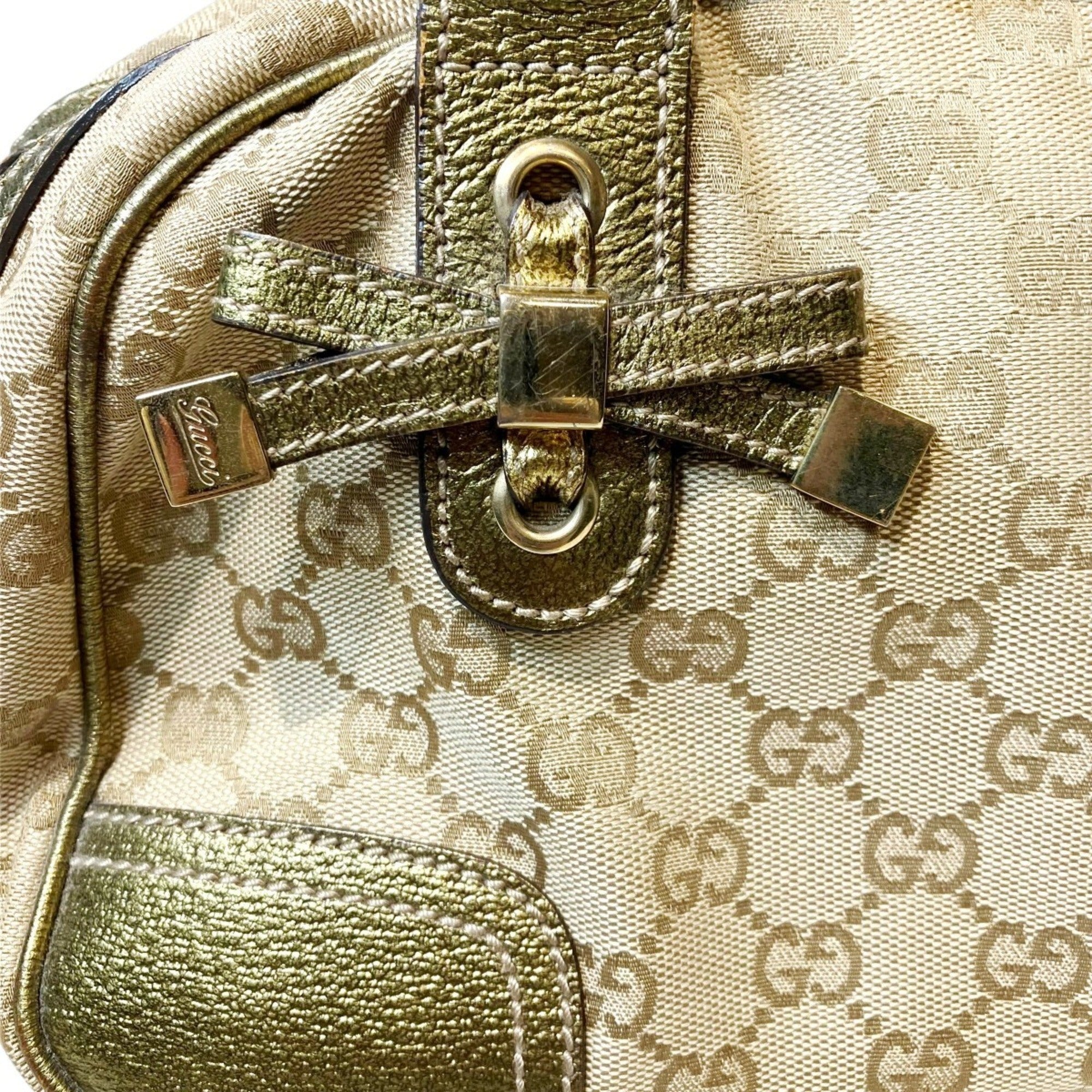 Gucci Brown Canvas Handbag (Pre-Owned)