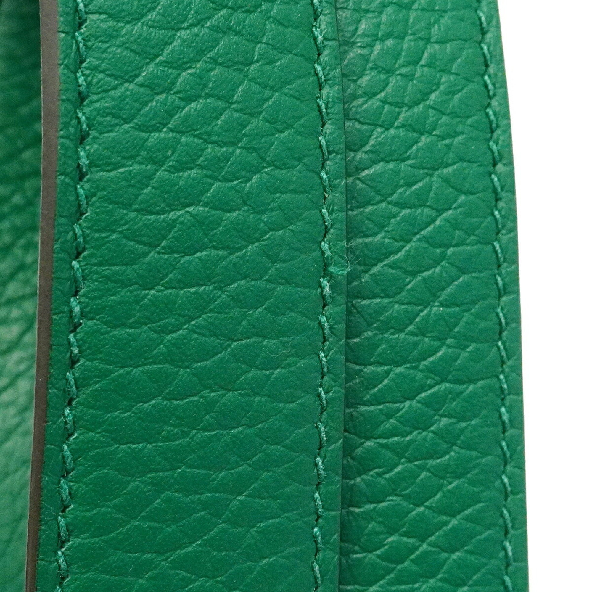 Hermes Green Taurillon Clemence Leather Handbag (Pre-Owned)