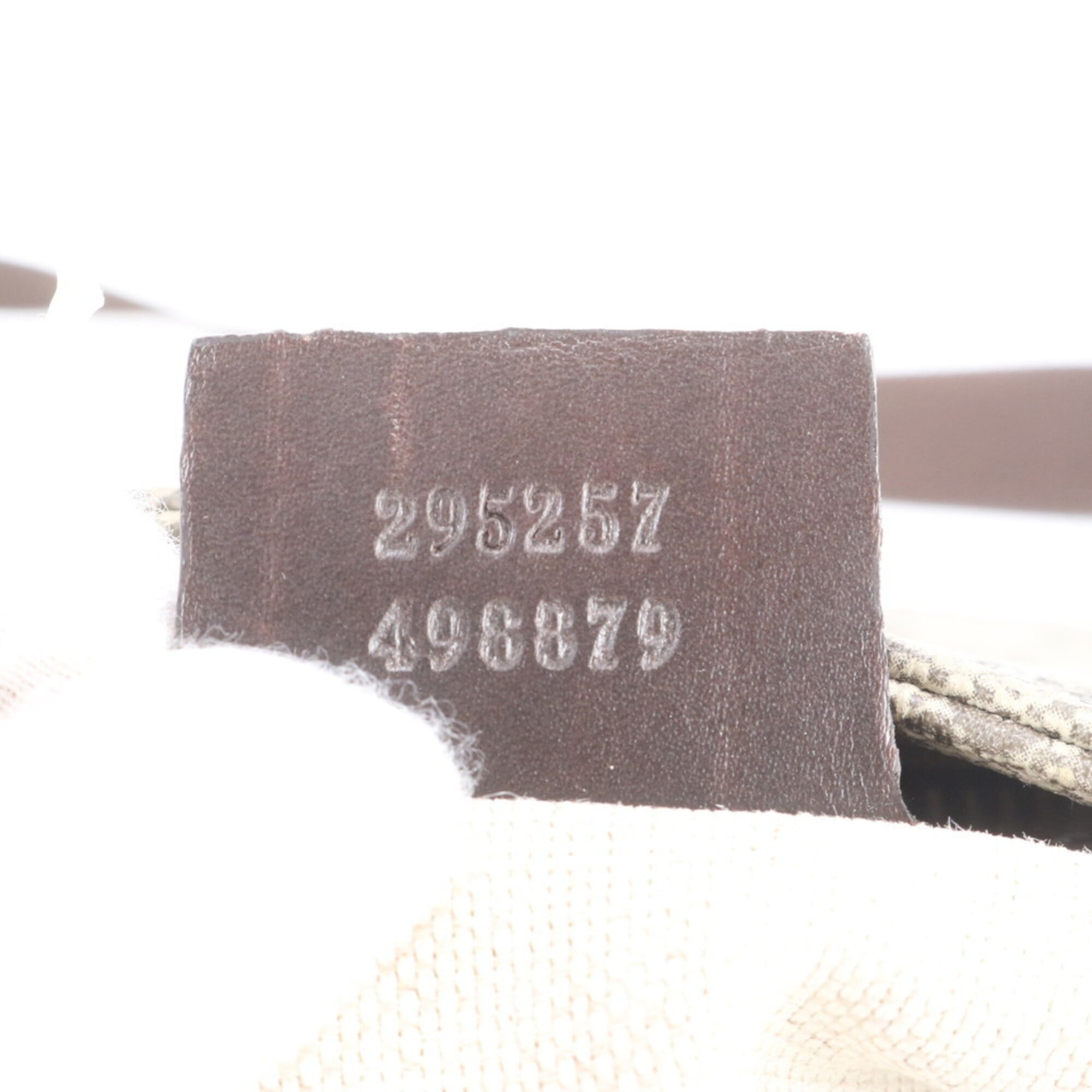 Gucci Beige Brown Leather Coated Canvas Messenger Bag Shoulder Bag Tote Bag (Pre-Owned)