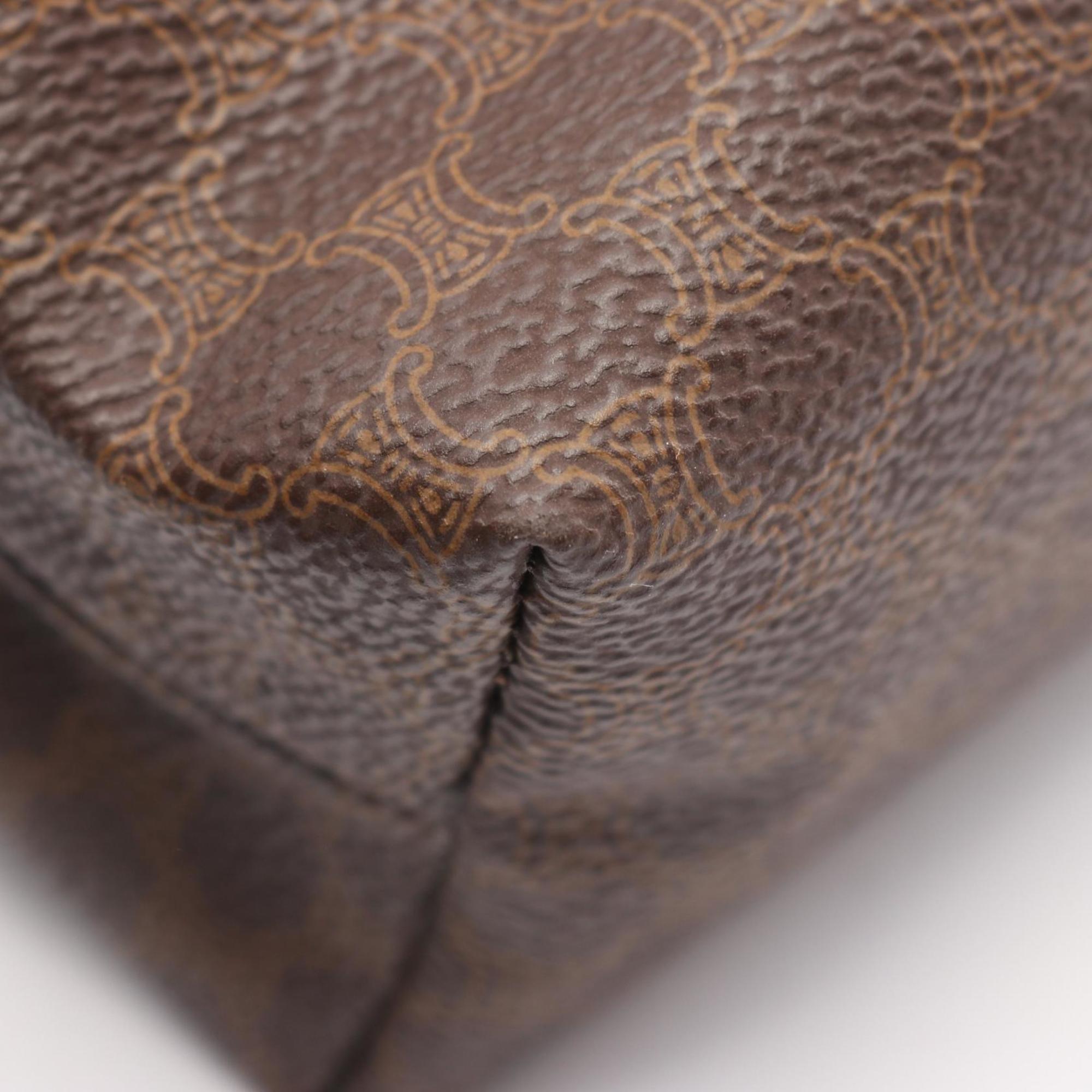 Celine Brown Leather Pvc Pouch (Pre-Owned)