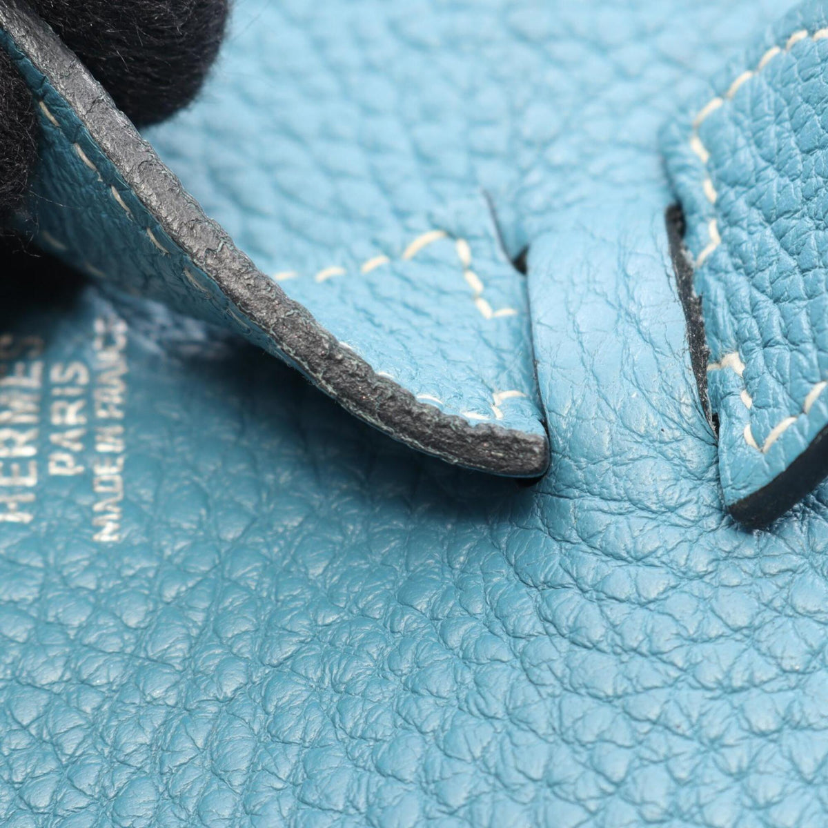 Hermes Blue Taurillon Clemence Leather Leather Handbag Shoulder Bag (Pre-Owned)