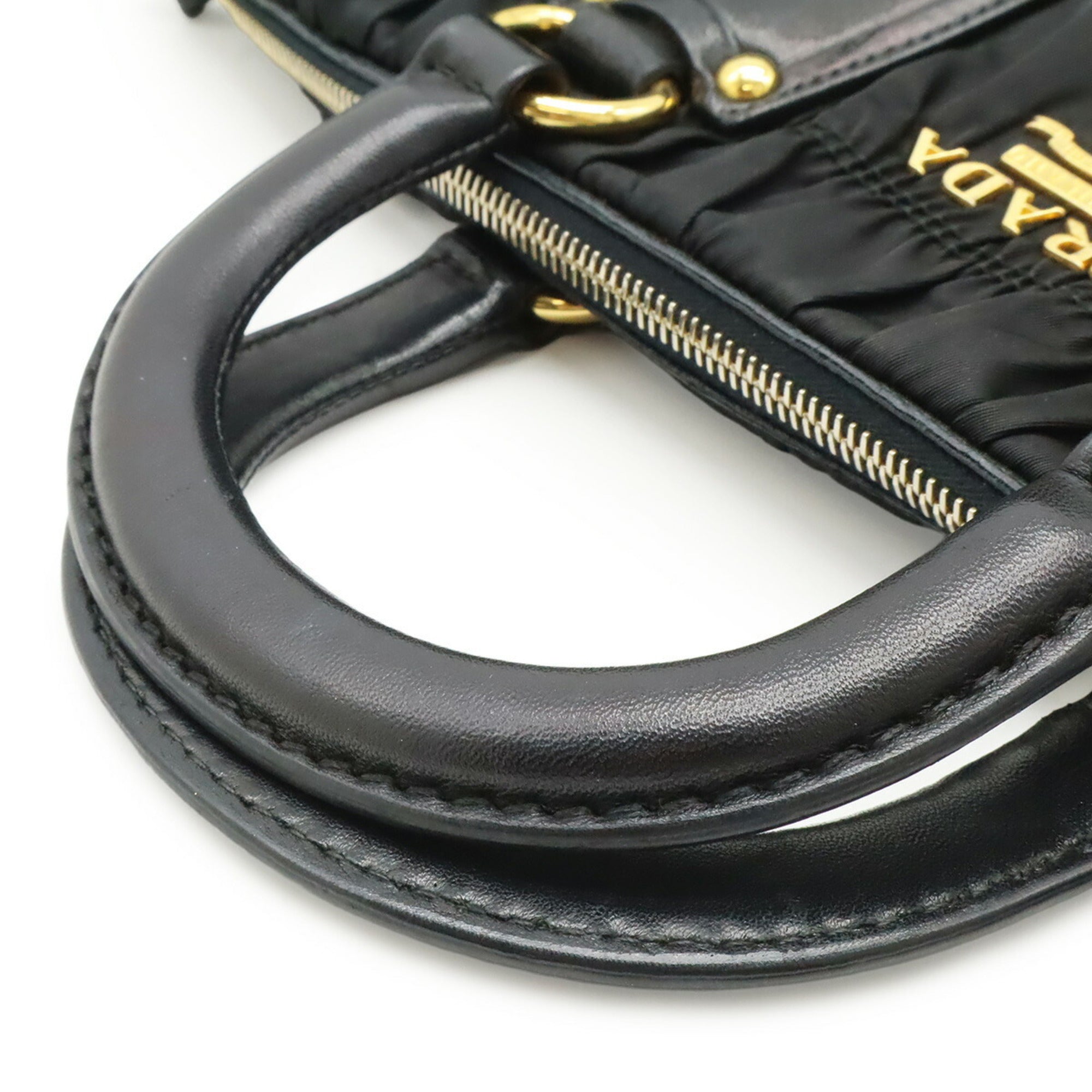 Prada Black Nero Tessuto Handbag Shoulder Bag Tote Bag (Pre-Owned)