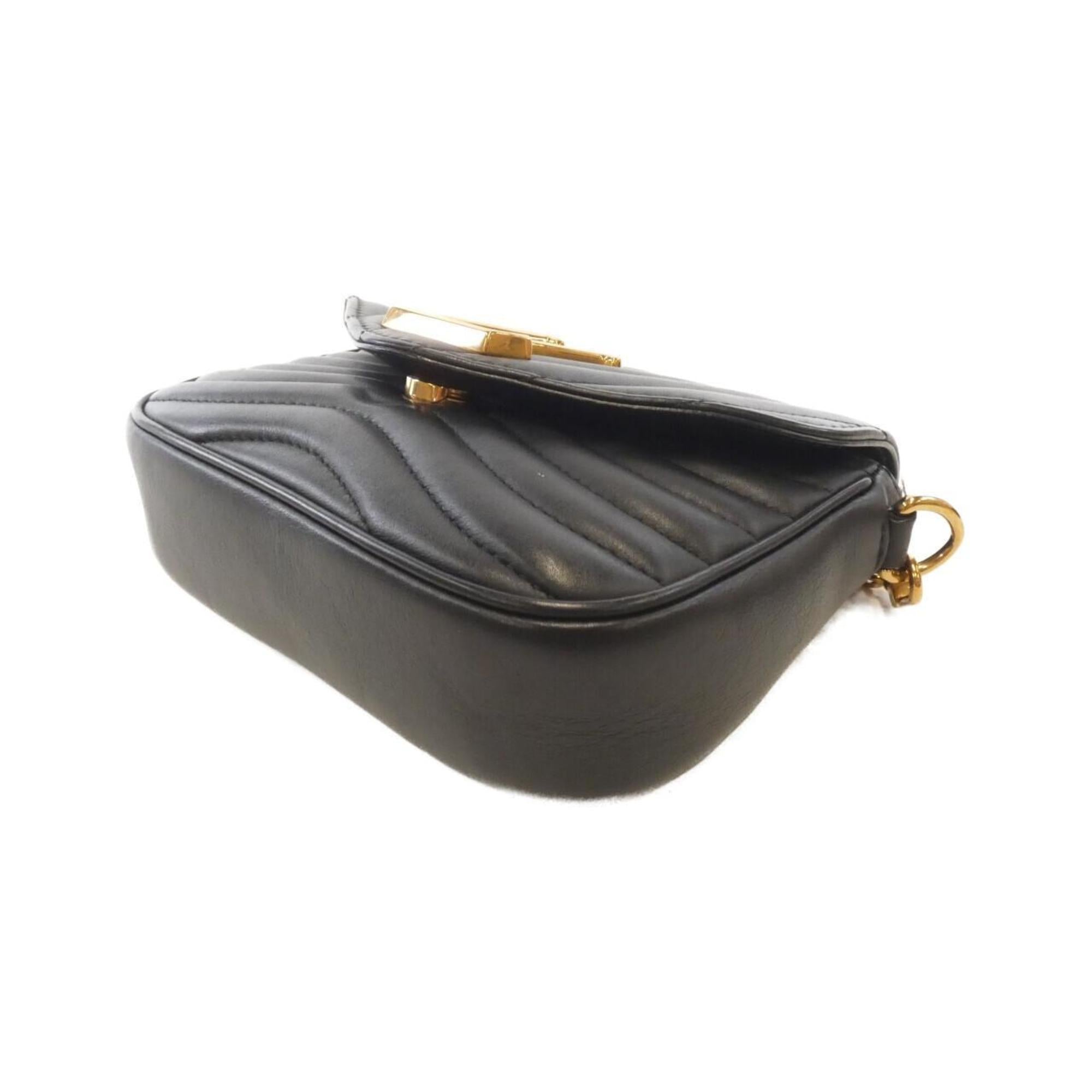 Louis Vuitton Black Leather Pochette Shoulder Bag (Pre-Owned)