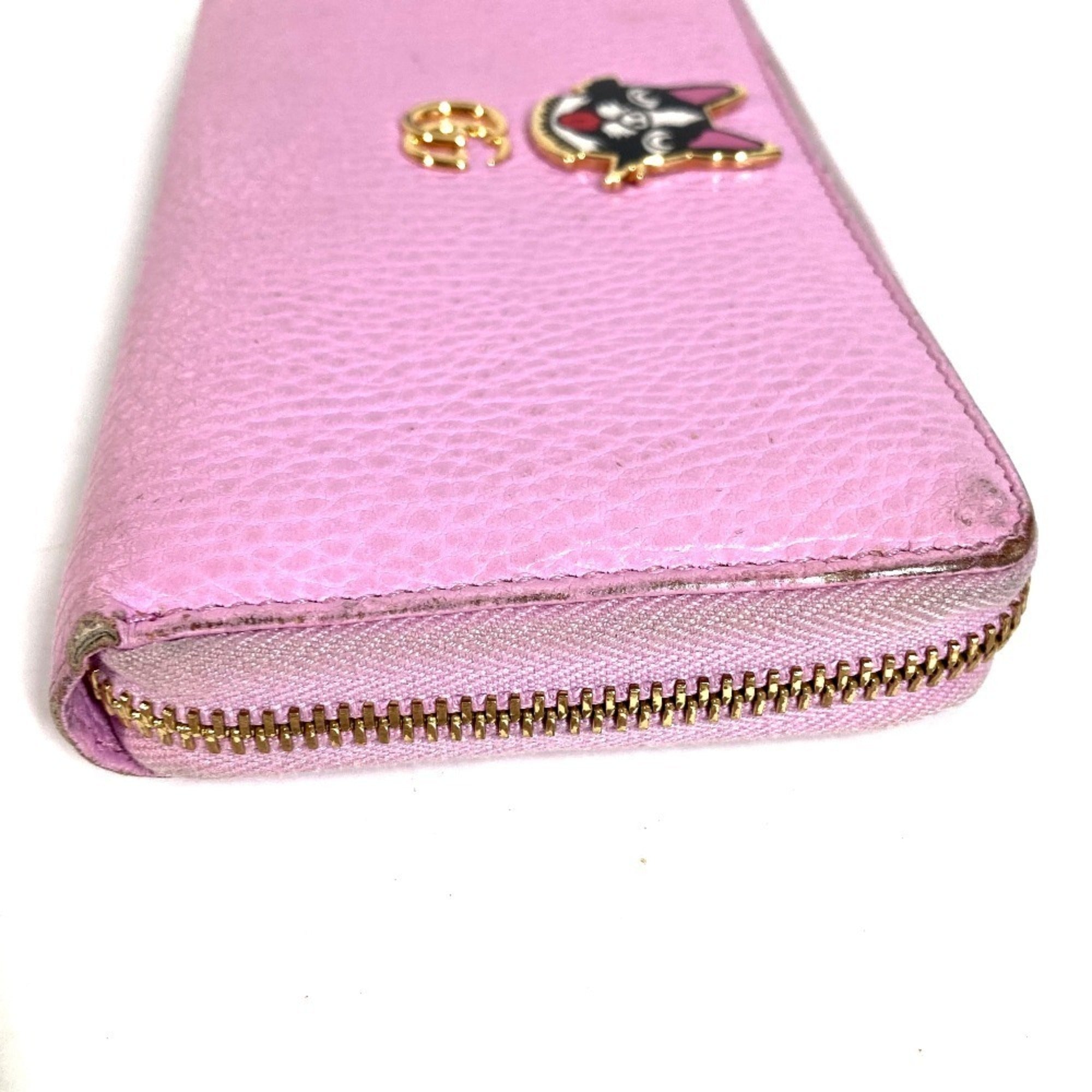 Gucci Pink Leather Long Wallet (Bi-Fold) (Pre-Owned)