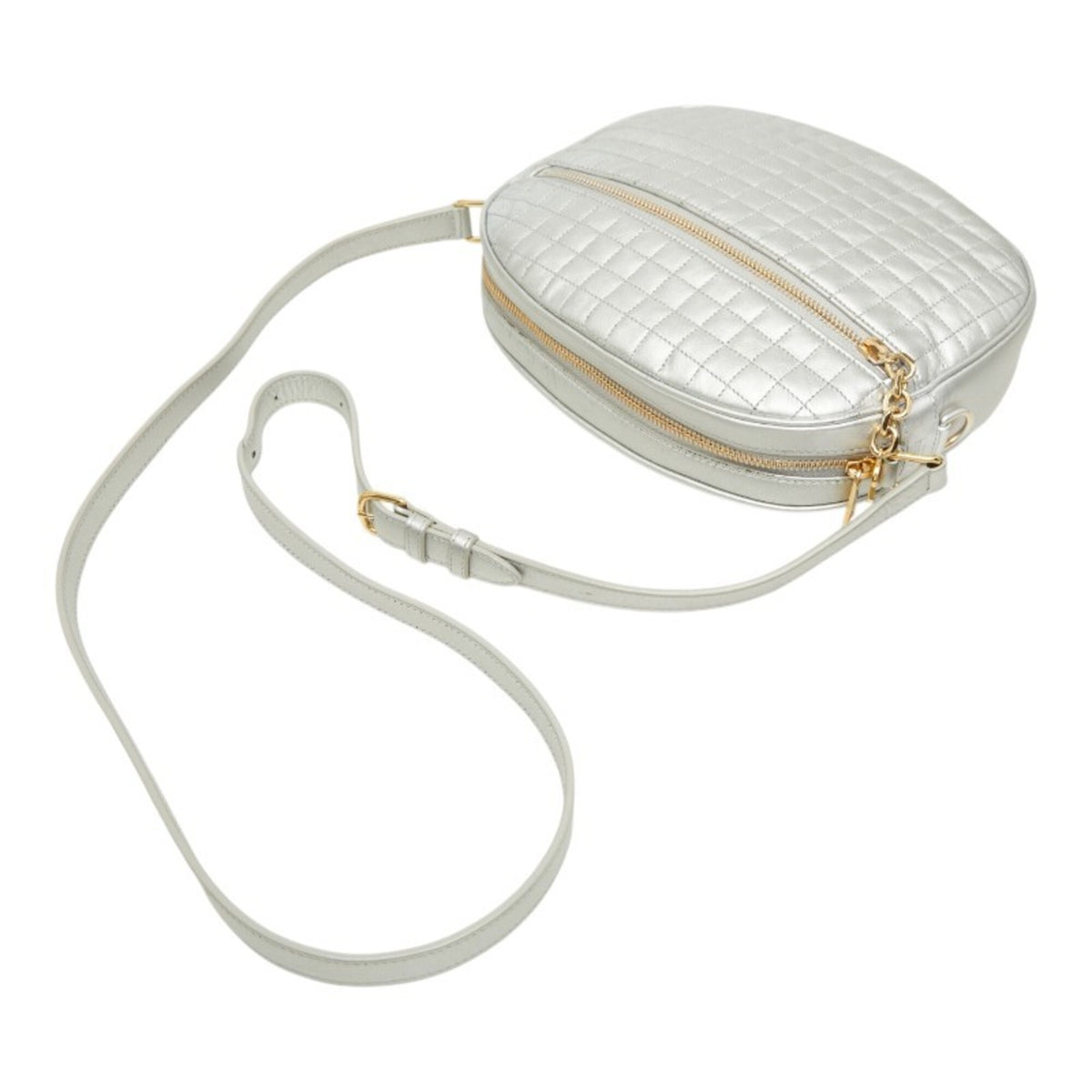 Celine Silver Leather Shoulder Bag (Pre-Owned)