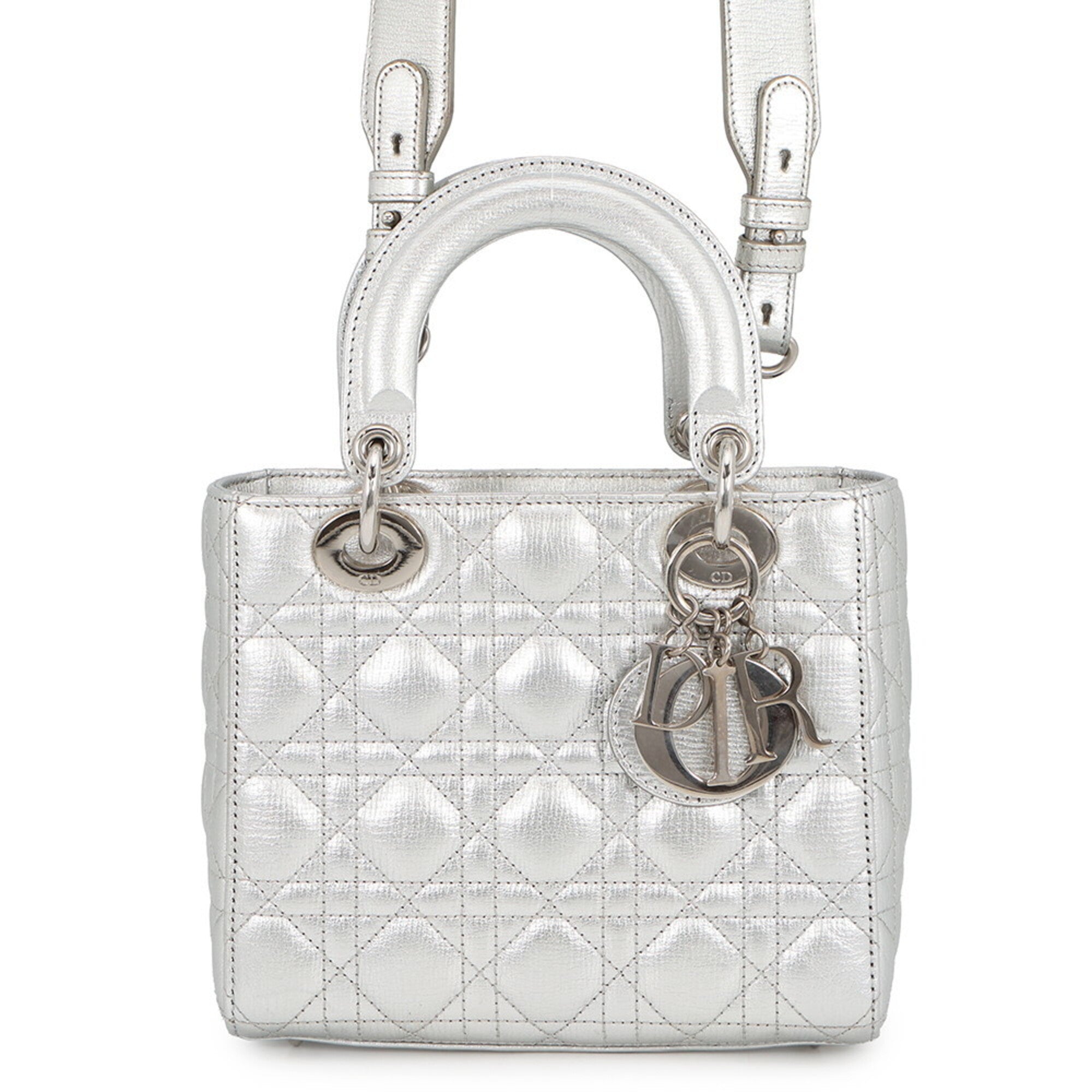 Christian Dior Silver Leather Handbag (Pre-Owned)