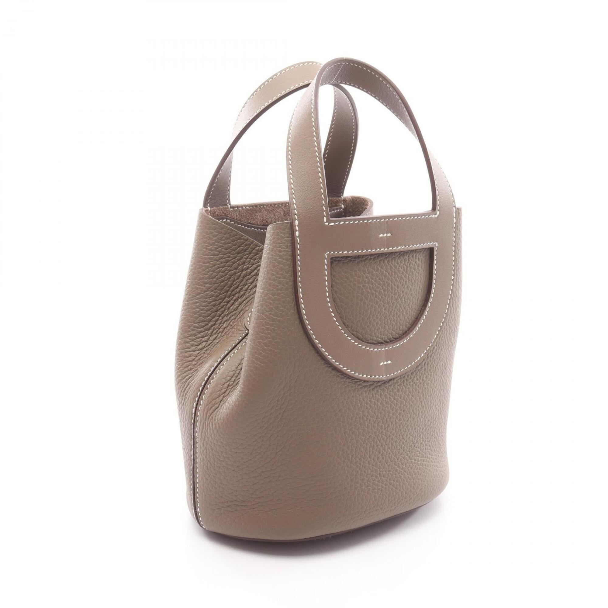Hermes Gray Taurillon Clemence Leather Leather Handbag (Pre-Owned)