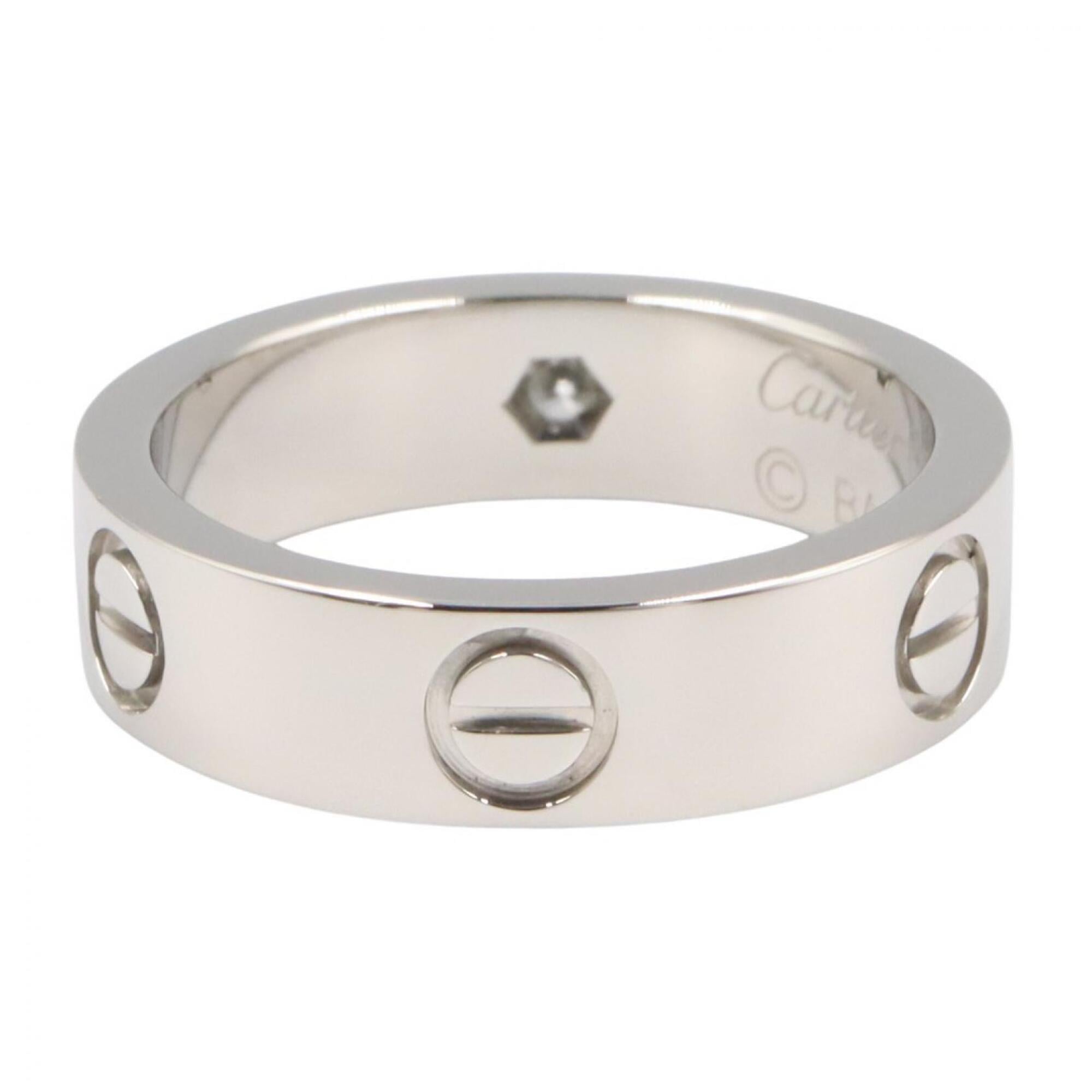 Cartier Silver Clear Platinum 950 Band Ring (Pre-Owned)