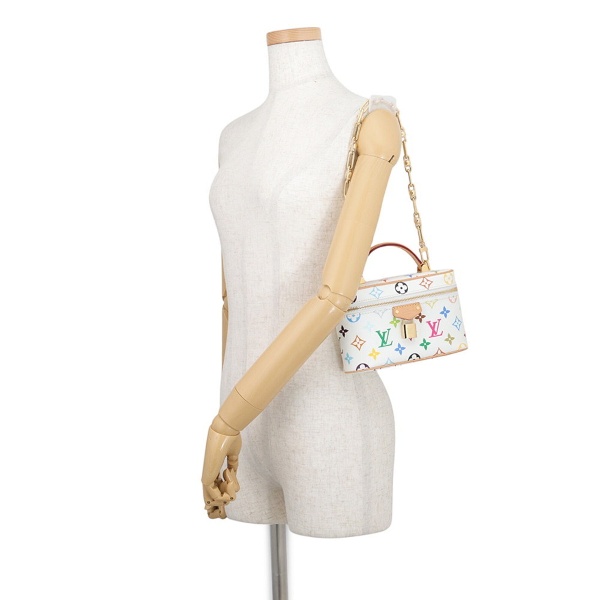 Louis Vuitton Multi-Color White Monogram Multicolore Handbag Pouch (Pre-Owned)