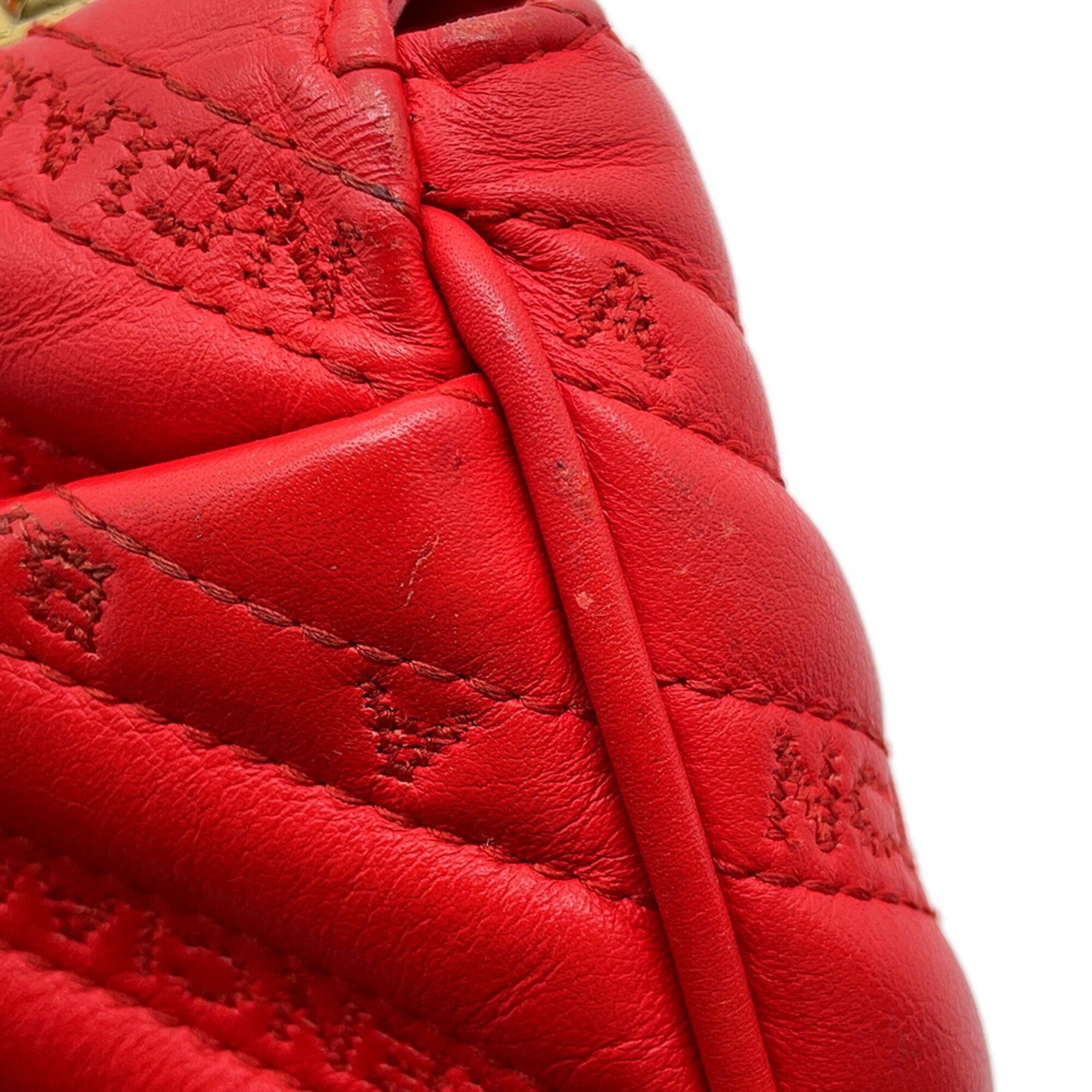 Balenciaga Red Color Leather Handbag Shoulder Bag (Pre-Owned)