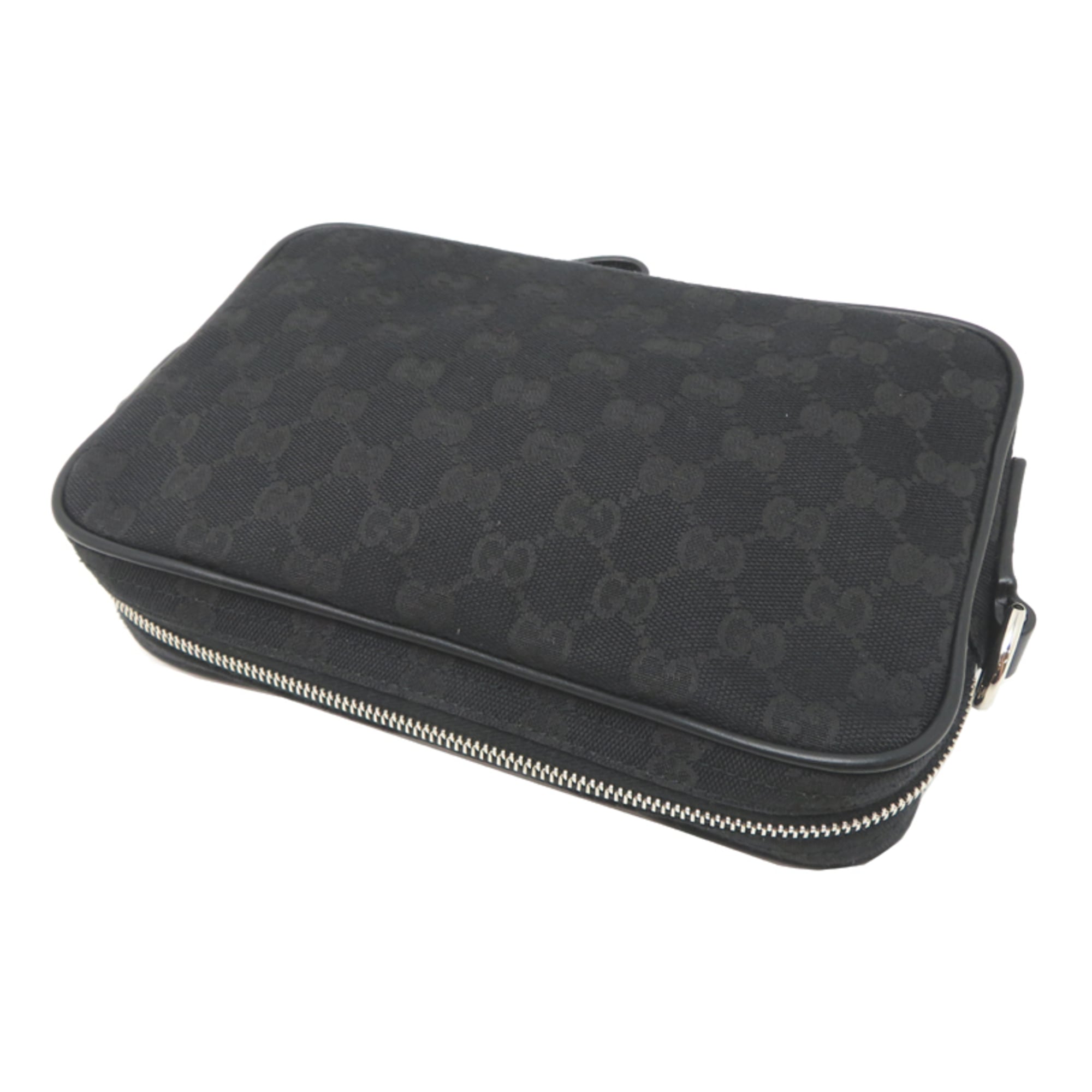 Gucci Black Canvas Leather Clutch Bag (Pre-Owned)