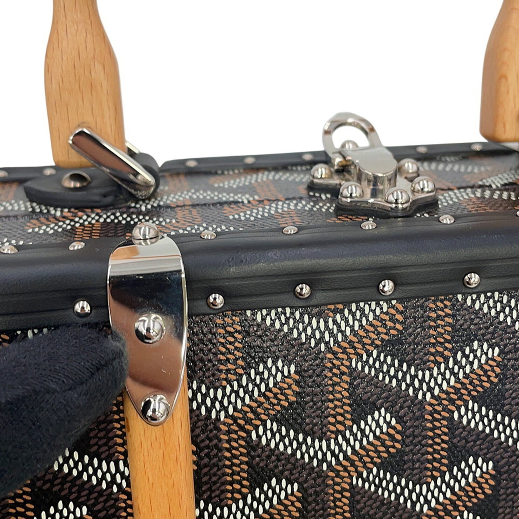 Goyard Black Pvc Leather Wood Handbag (Pre-Owned)