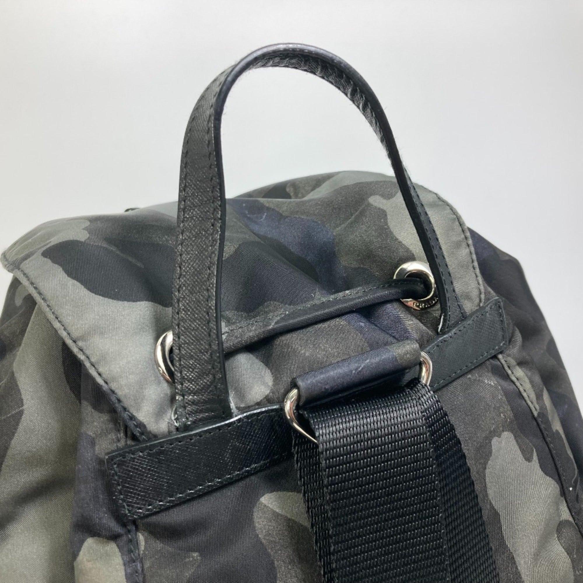 Prada Green Cloth Backpack (Pre-Owned)
