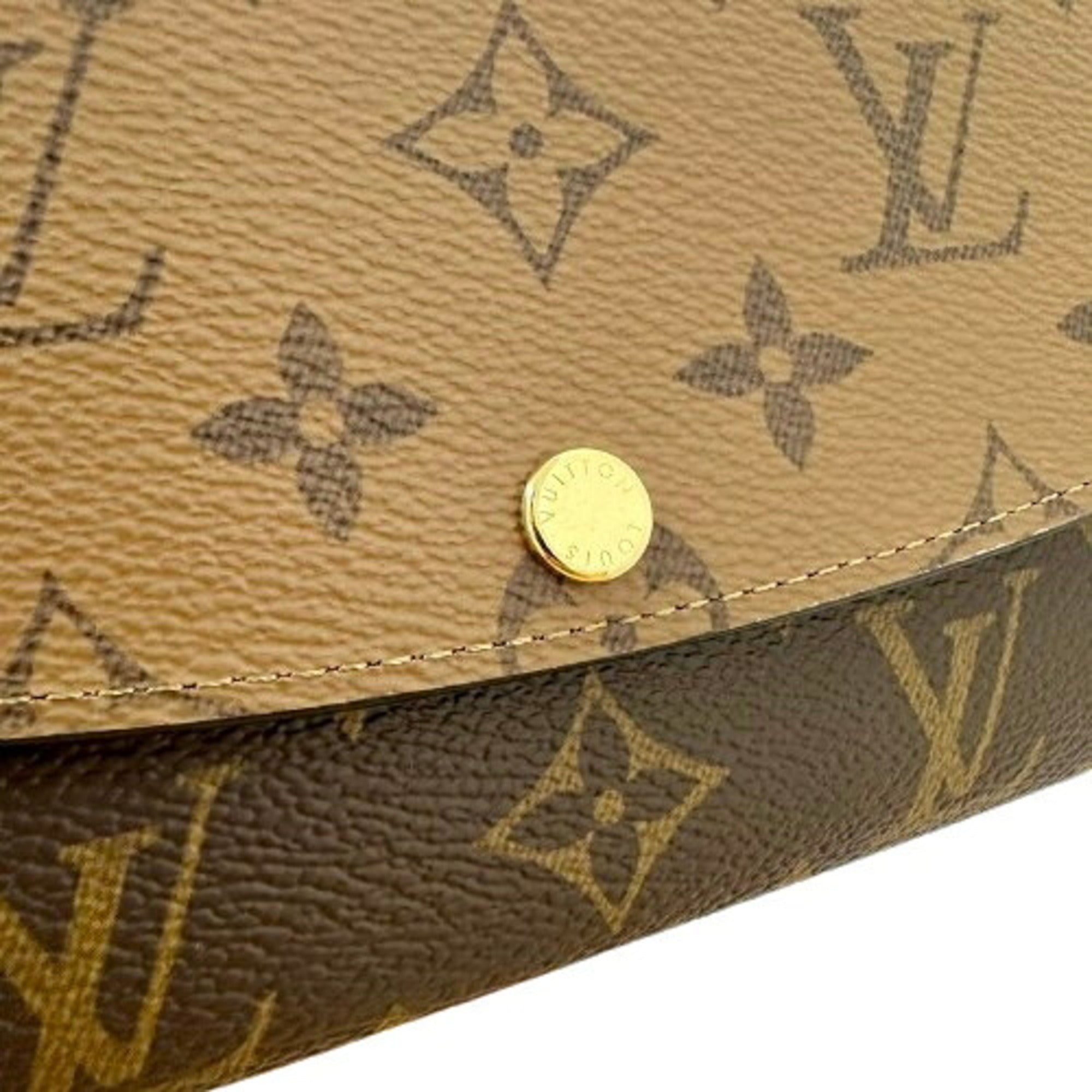 Louis Vuitton Brown Monogram Reverse Monogram Reverse Long Wallet (Bi-Fold) (Pre-Owned)