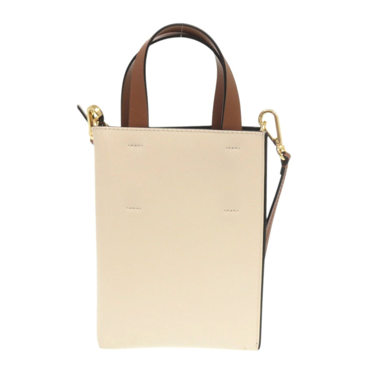 Marni Brown Navy Leather Handbag (Pre-Owned)
