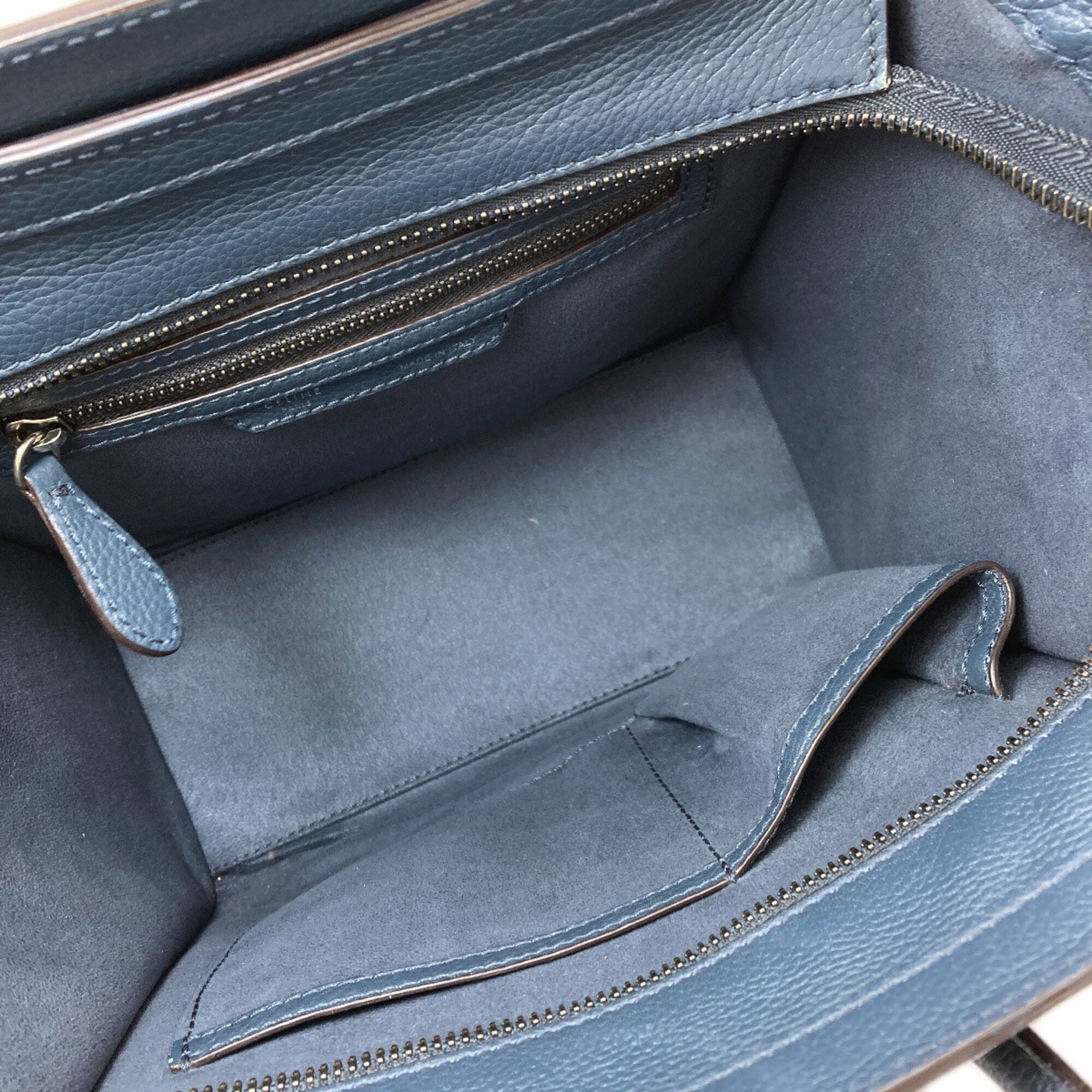 Celine Luggage Blue Leather Tote Bag (Pre-Owned)