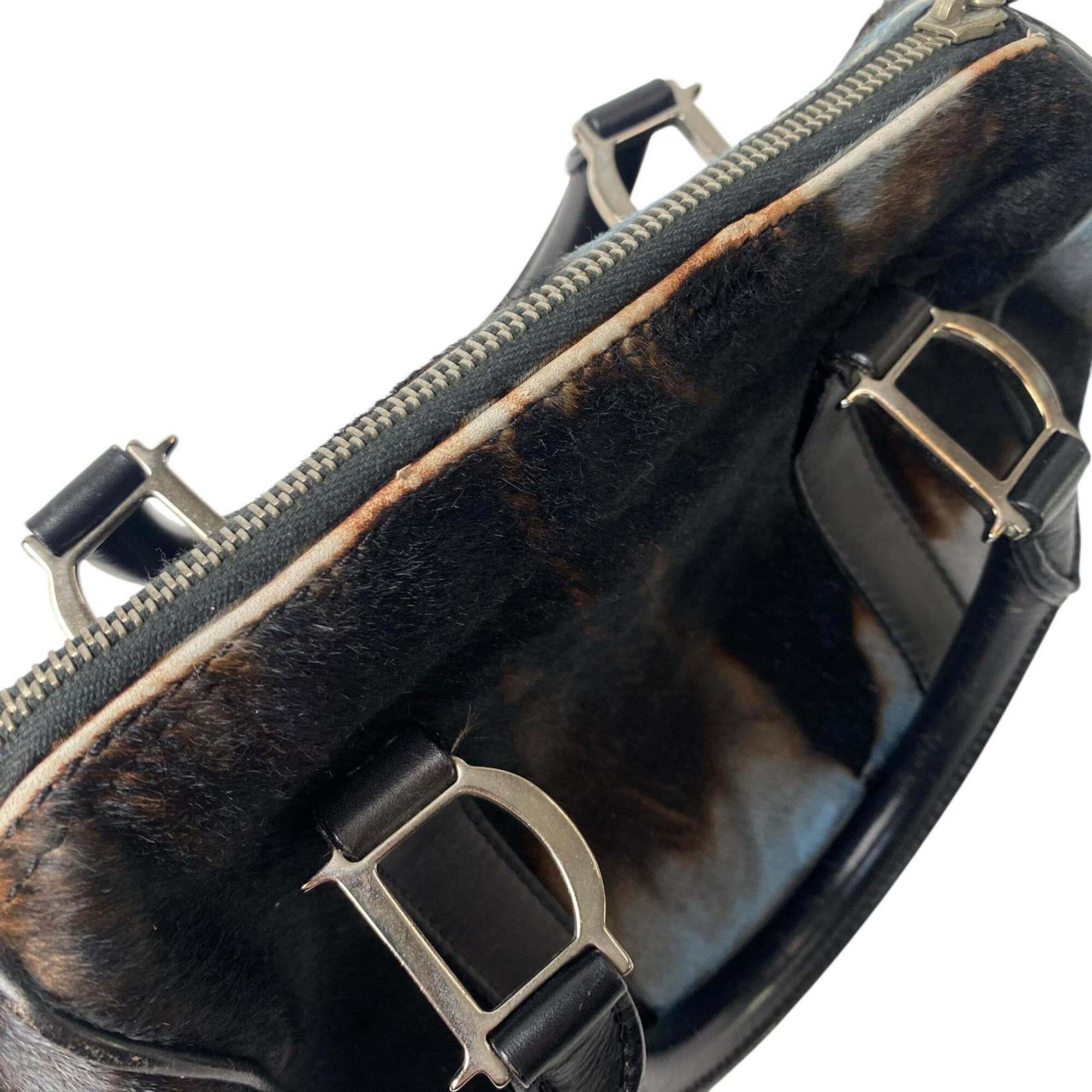 Christian Dior Multi-Color Leather Boston Bag Handbag (Pre-Owned)