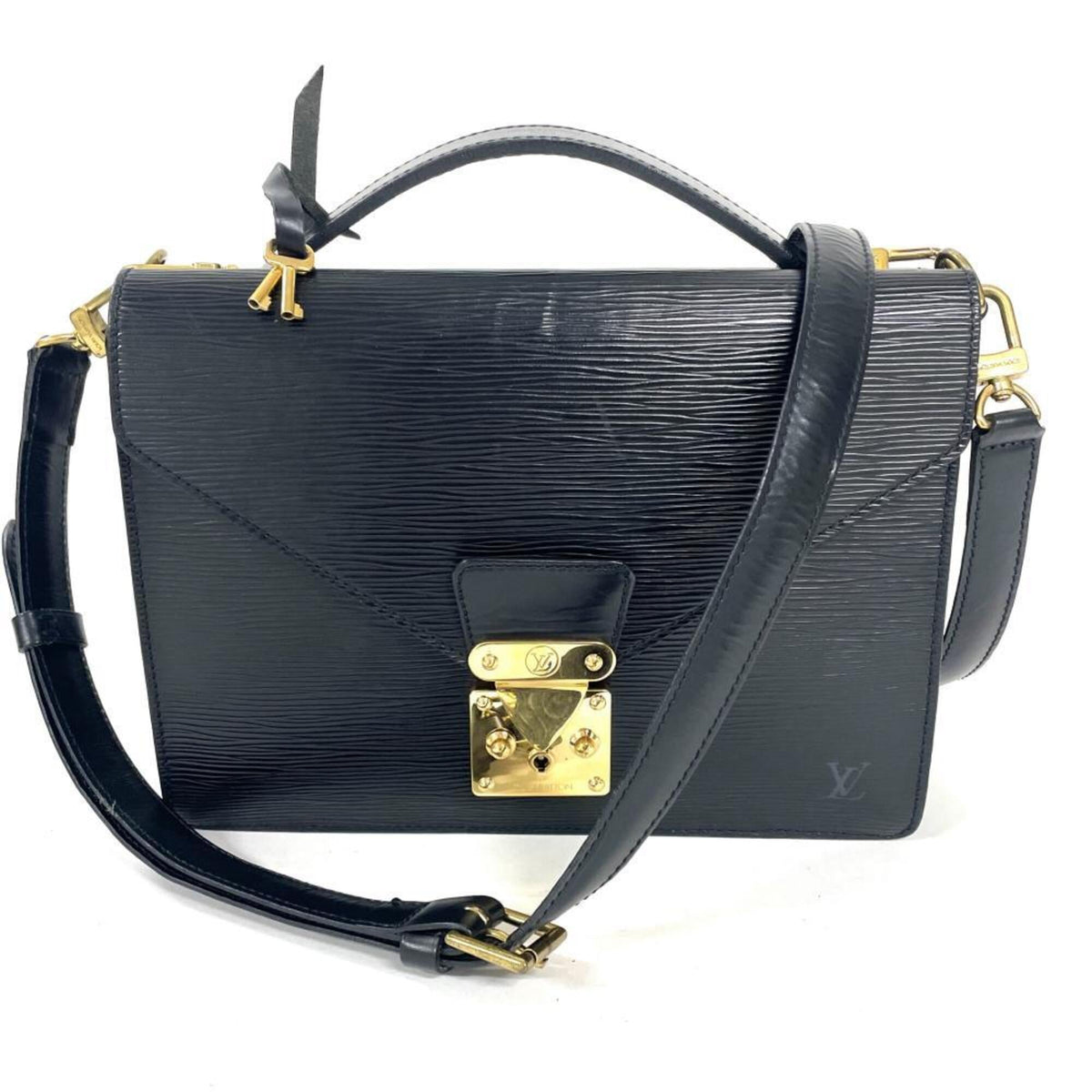 Louis Vuitton Black Noir Epi Leather Handbag (Pre-Owned)